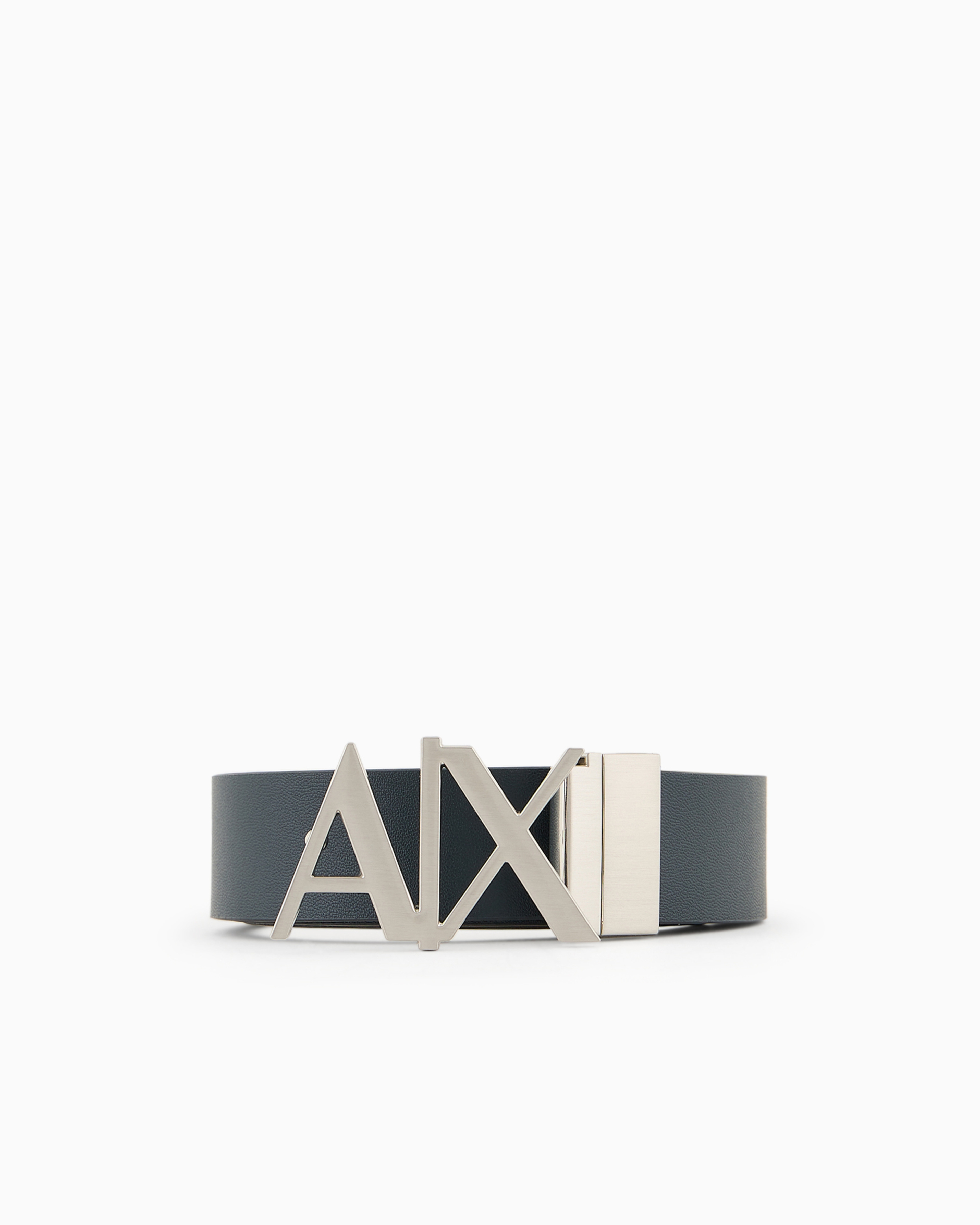 Armani Exchange Double-sided Leather Belt In Navy Blue