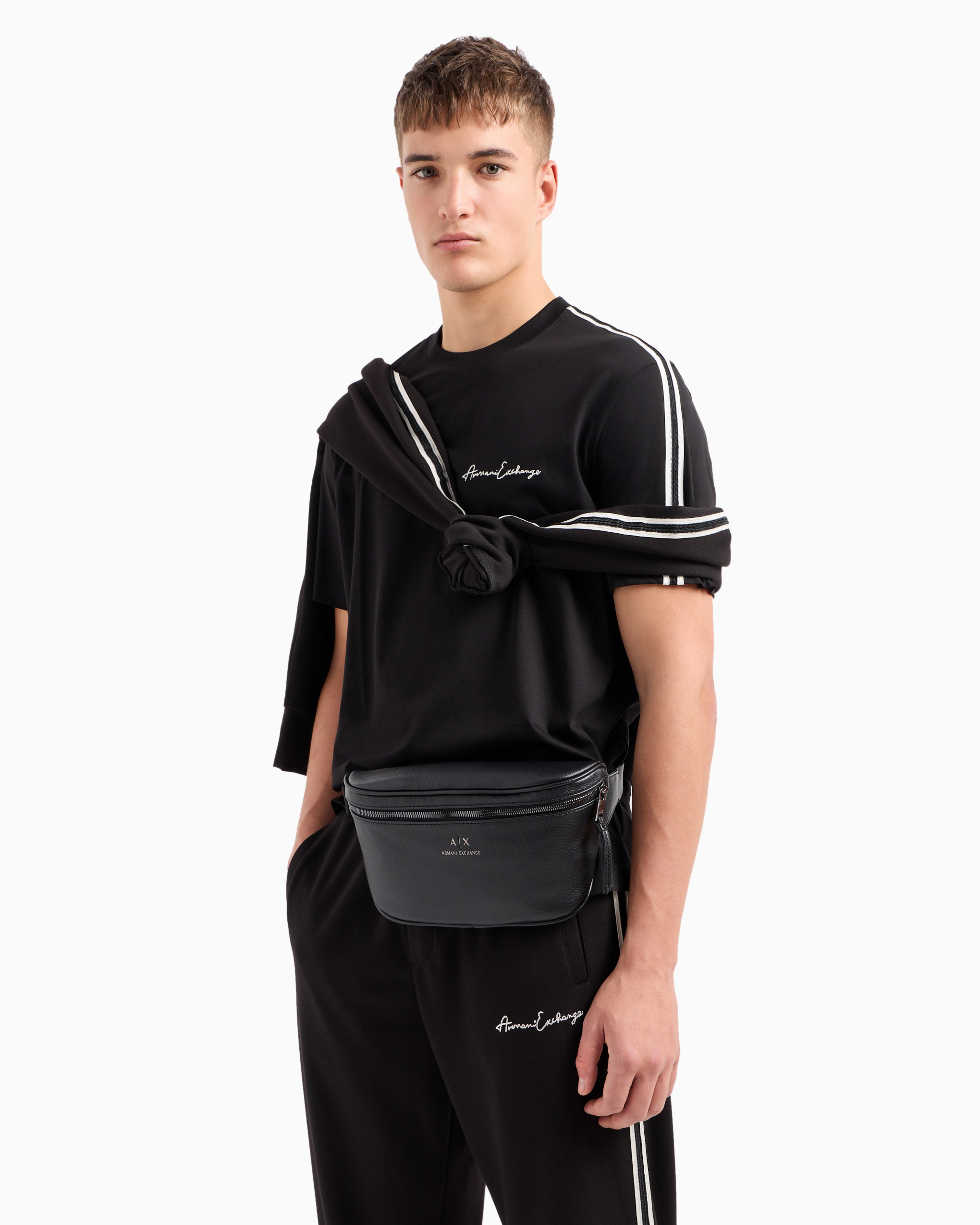 Armani Exchange Logo Pouch In Black