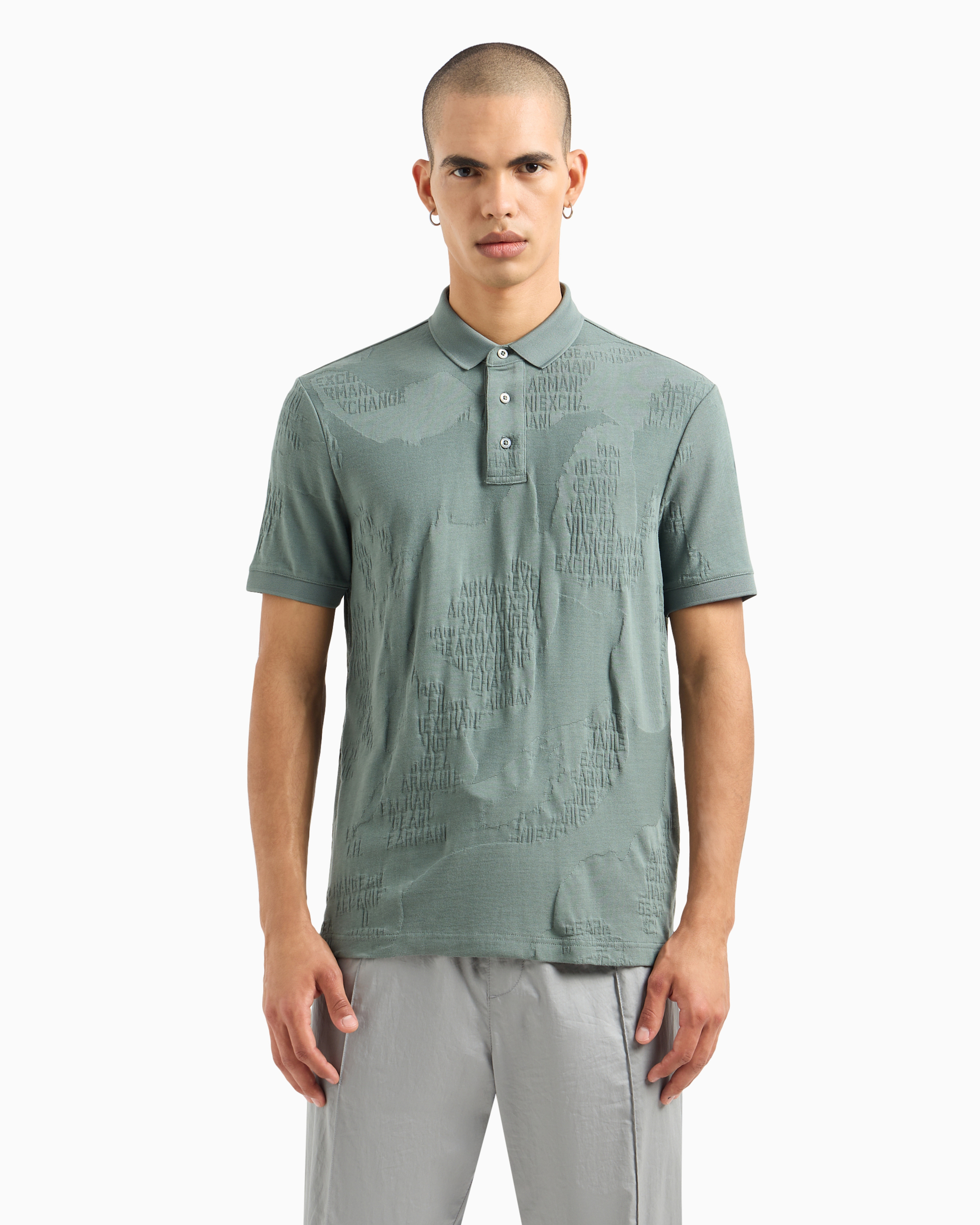 Regular fit polo shirt jacquard jersey