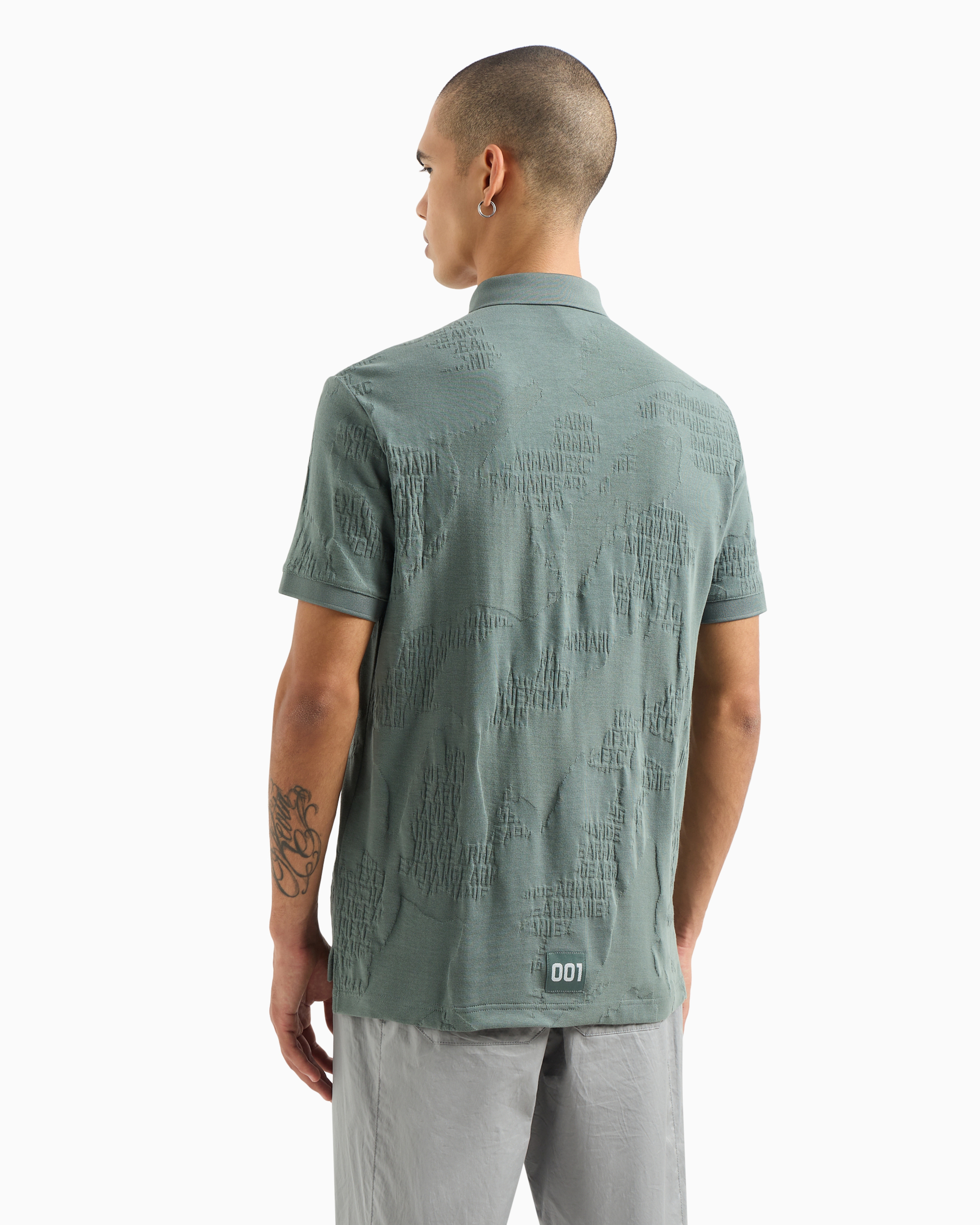 Regular fit polo shirt jacquard jersey