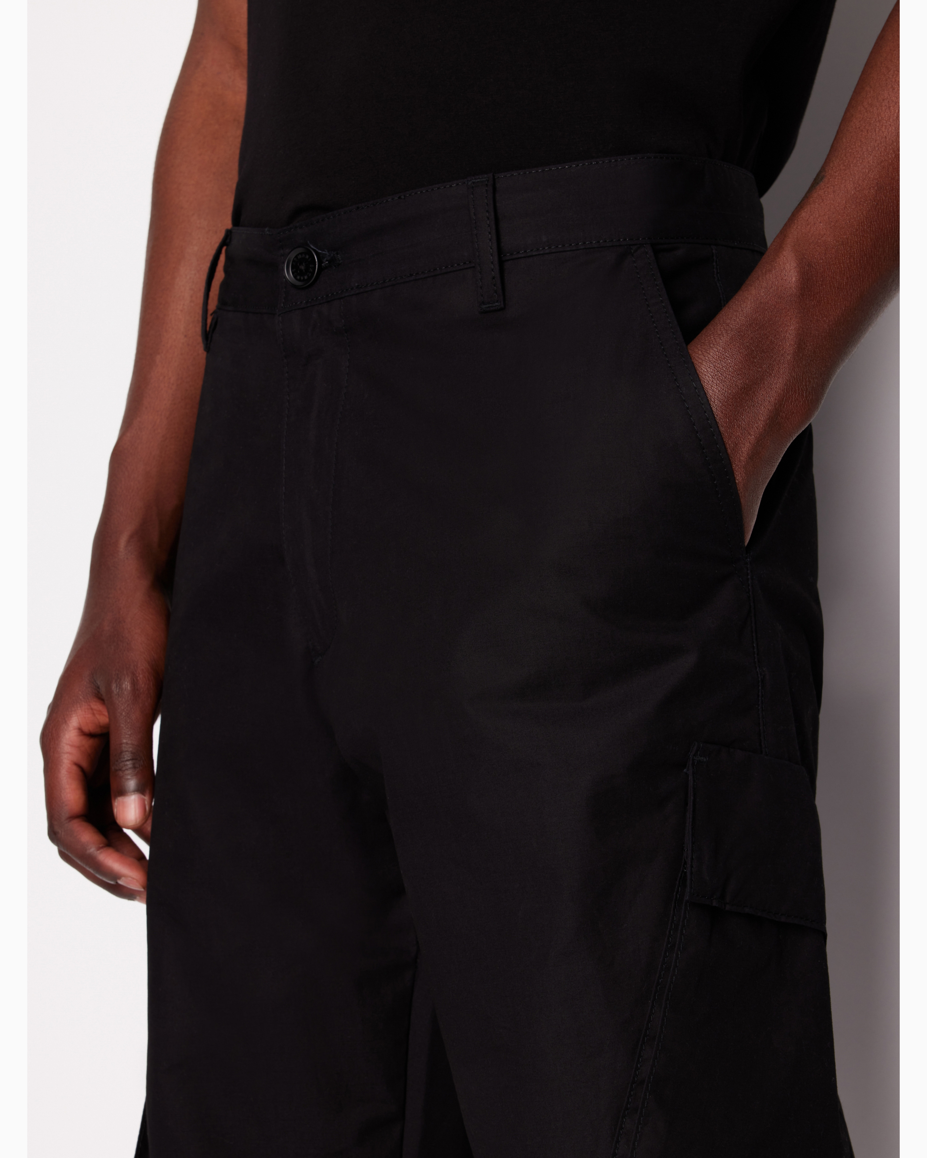 Cotton gabardine cargo trousers