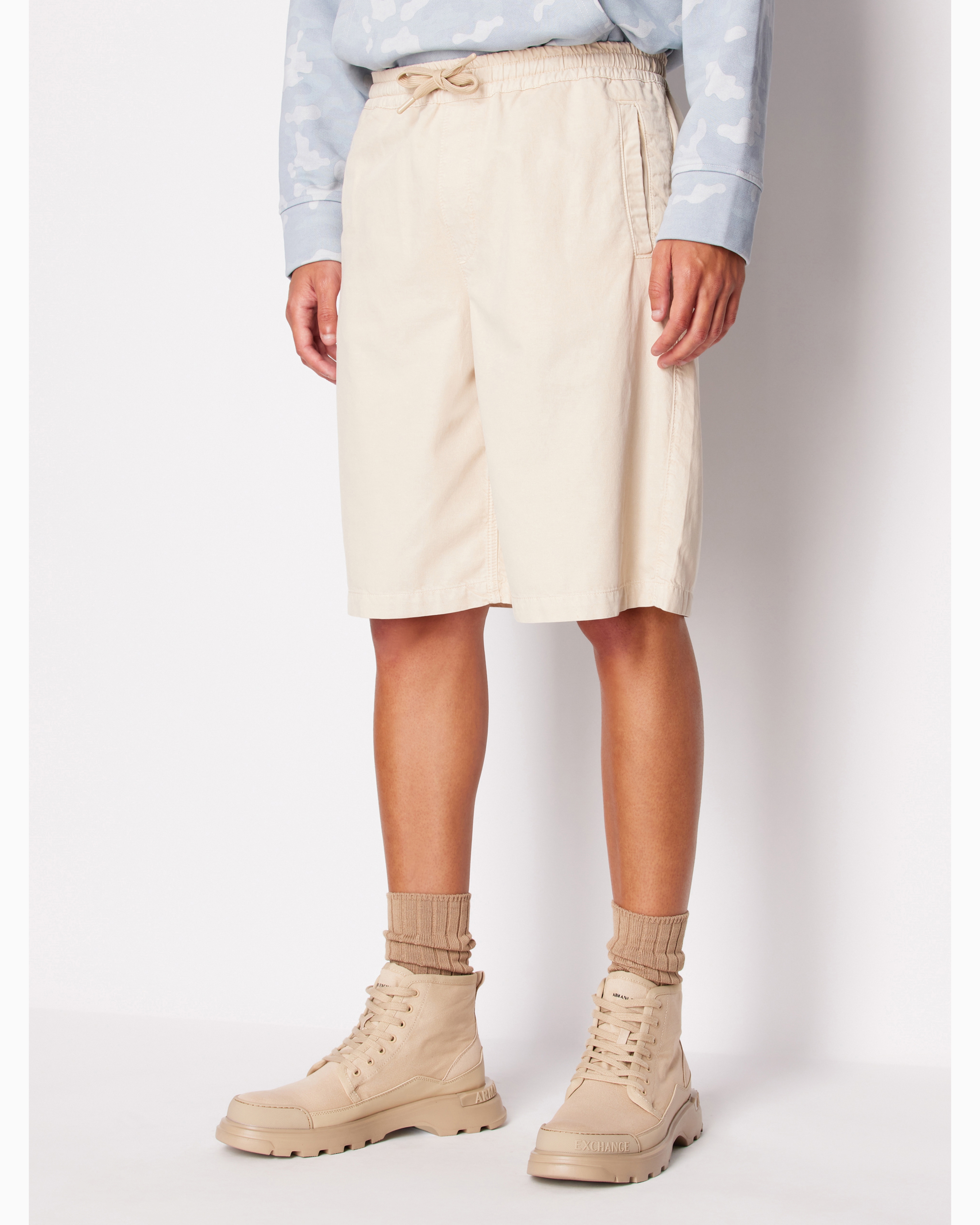 Shorts lyocell and cotton twill