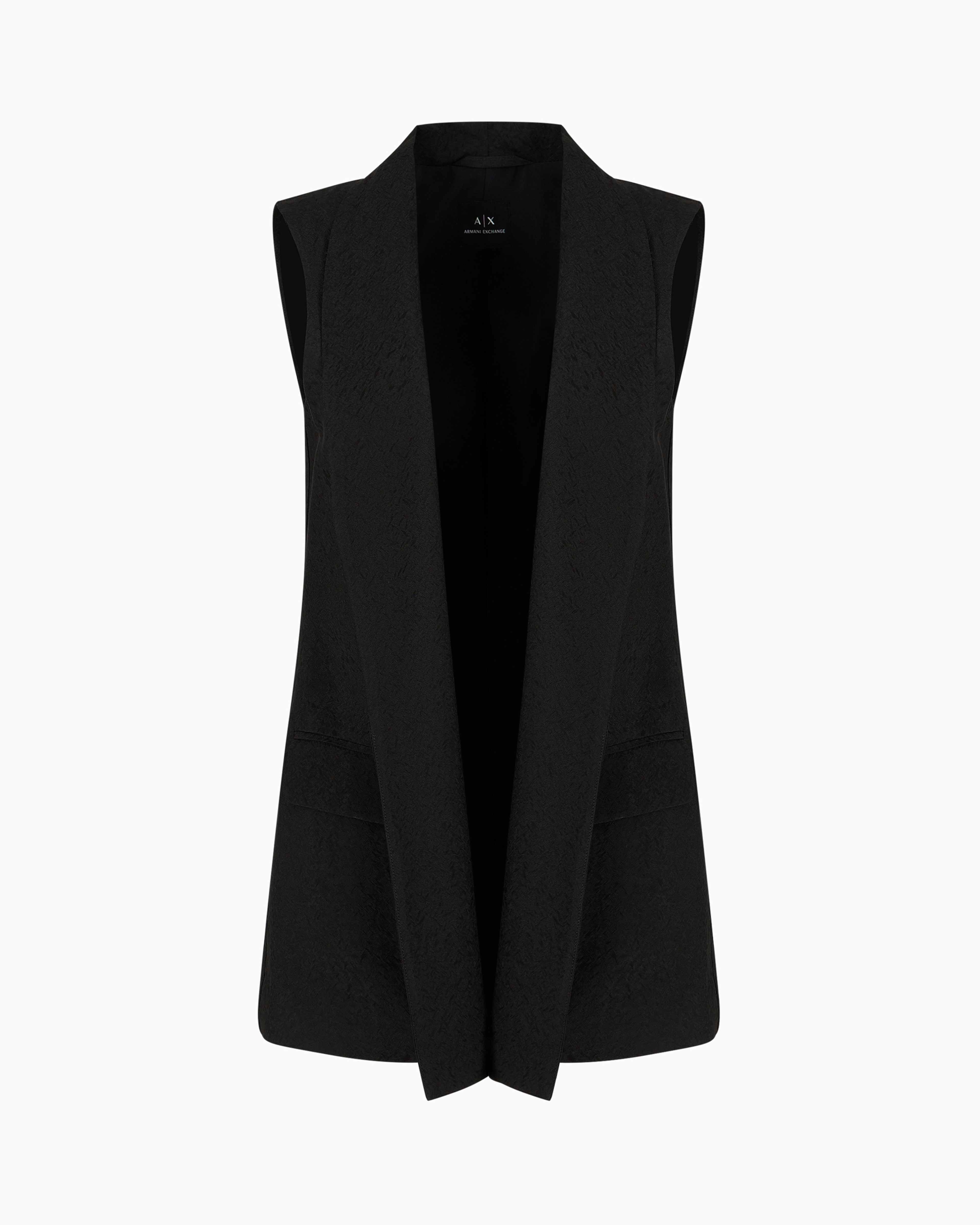Single-breasted waistcoat satin jacquard fabric