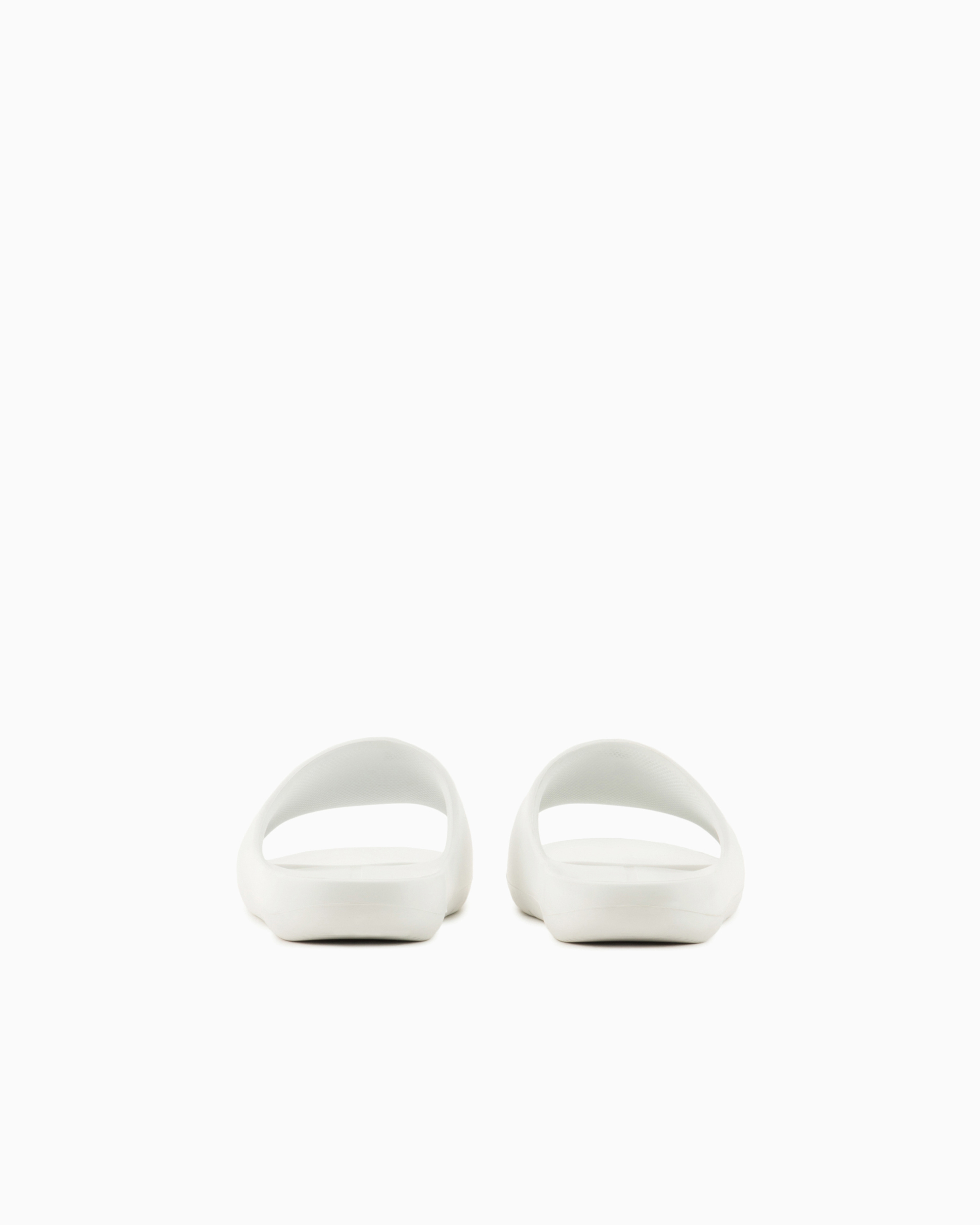 Armani Exchange Logo Slippers In White