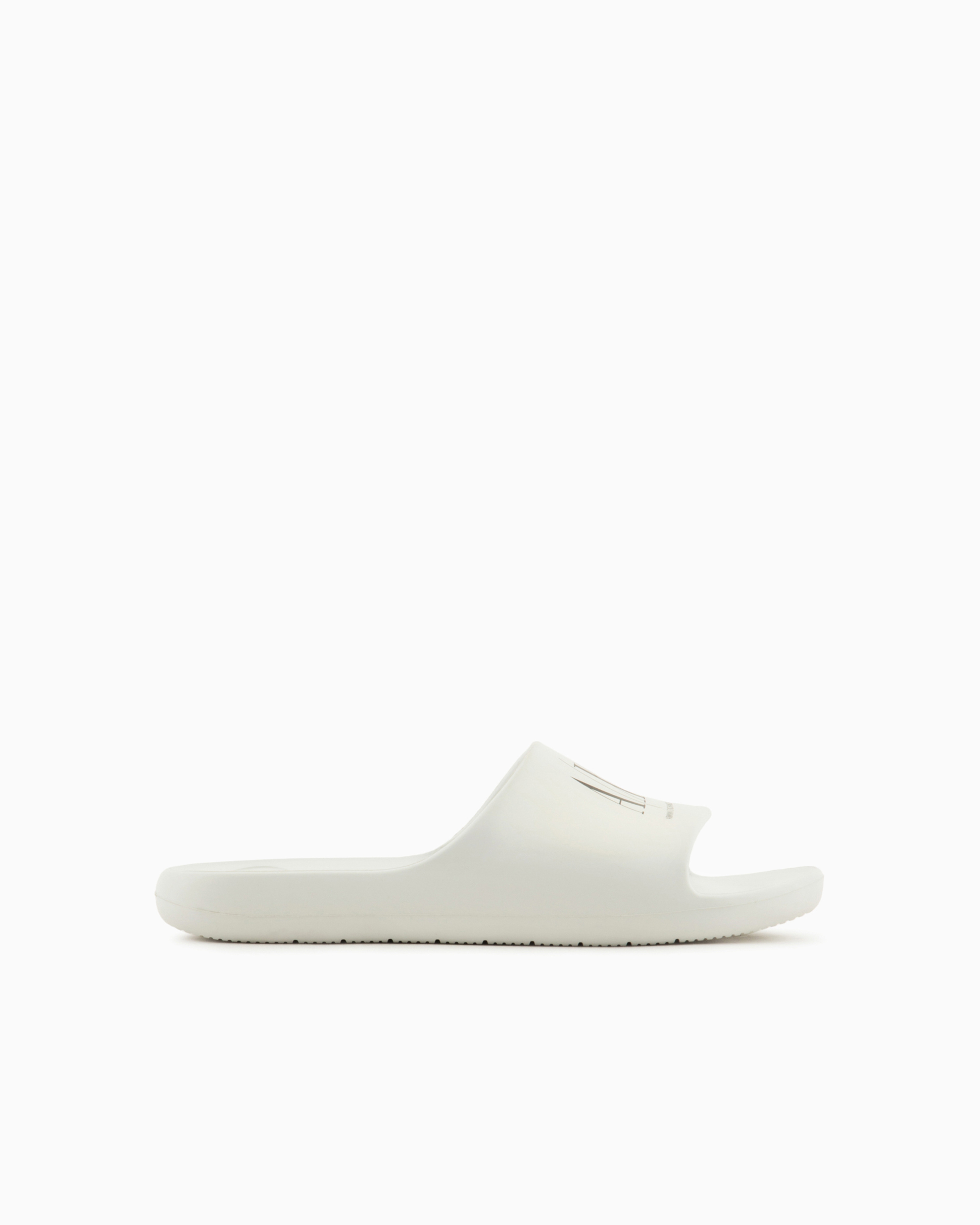 Armani Exchange Logo Slippers In White
