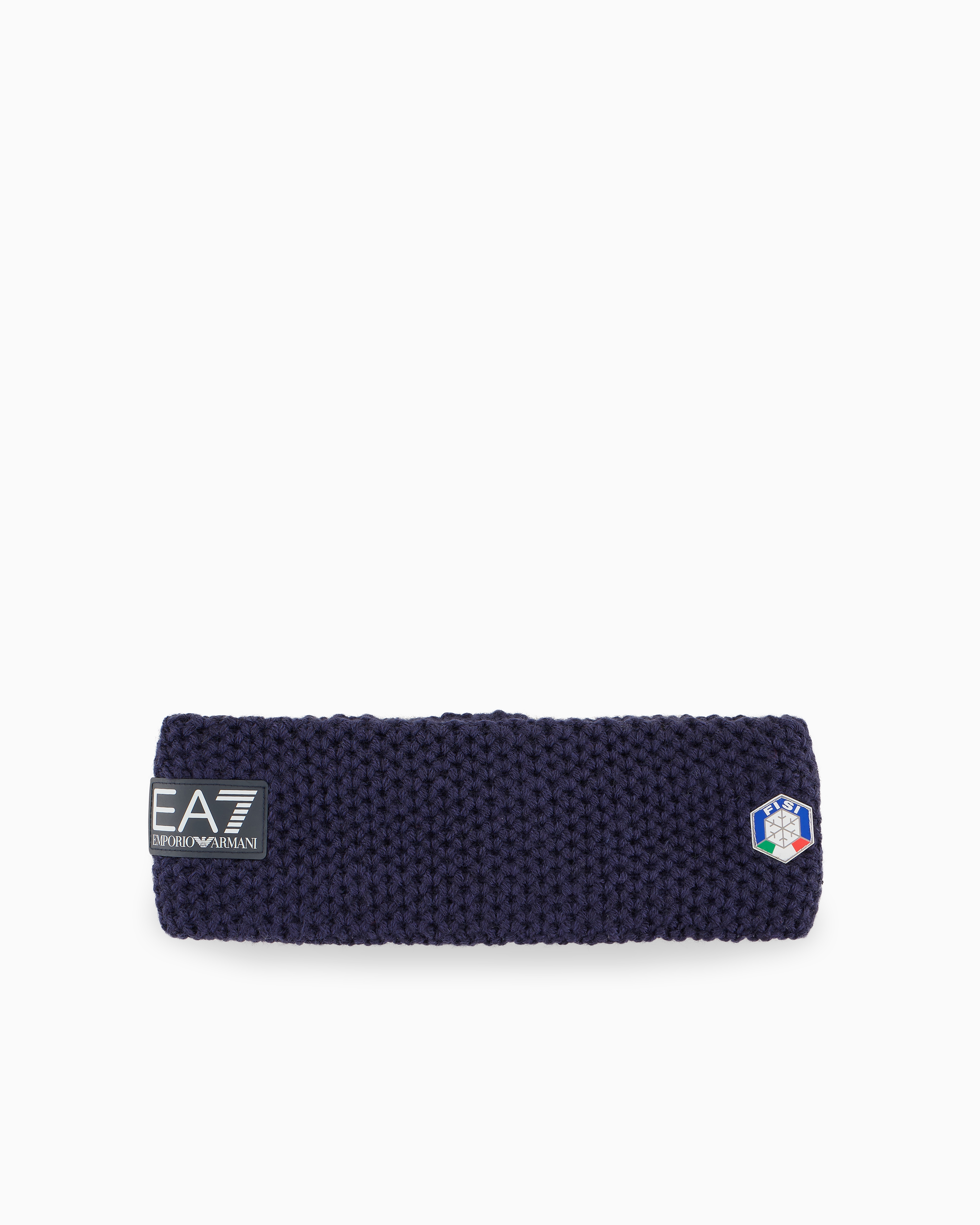 Shop Ea7 Fisi Collection Wool-blend Headband In Blue