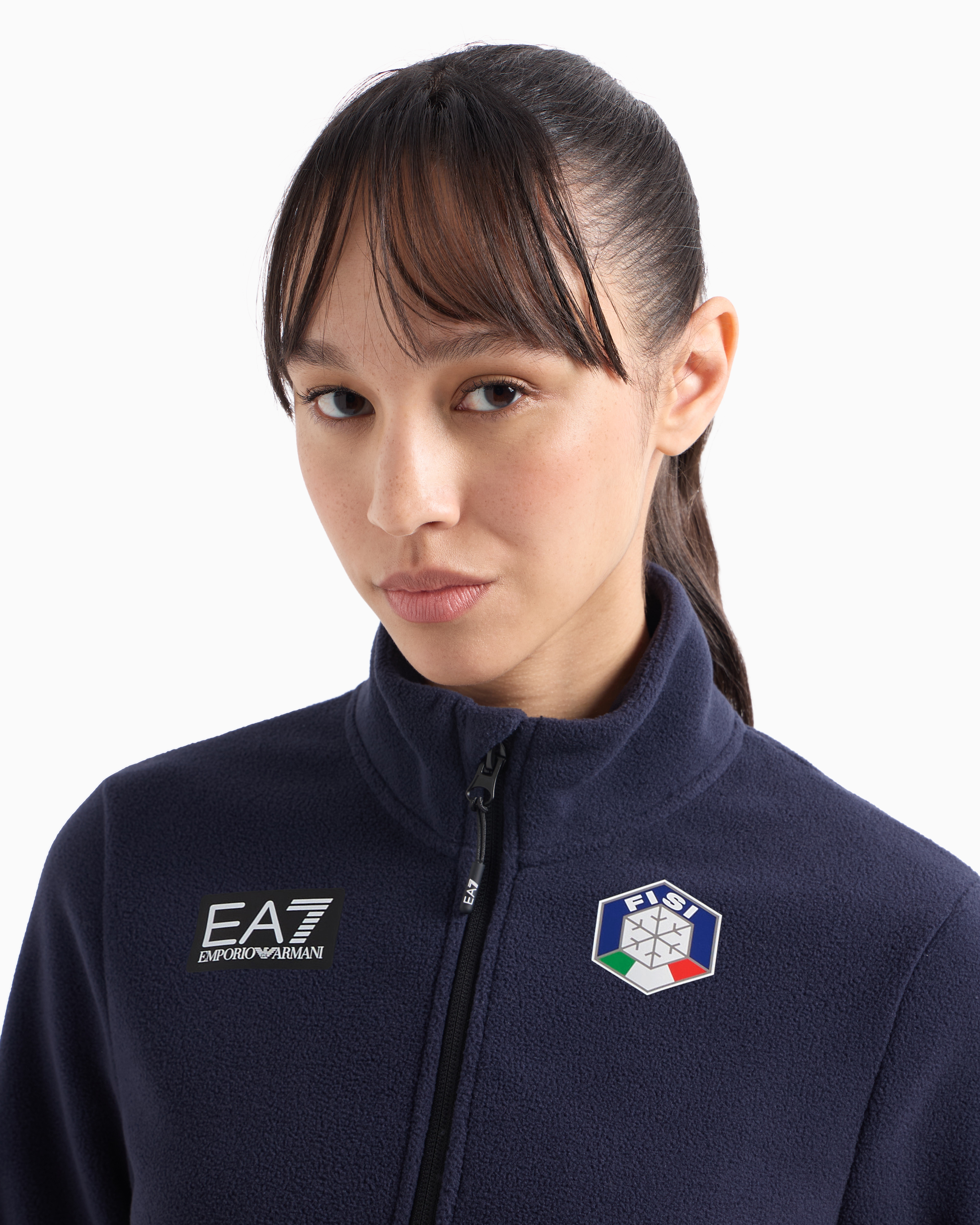 FISI Collection technical-fleece ski jacket EA7