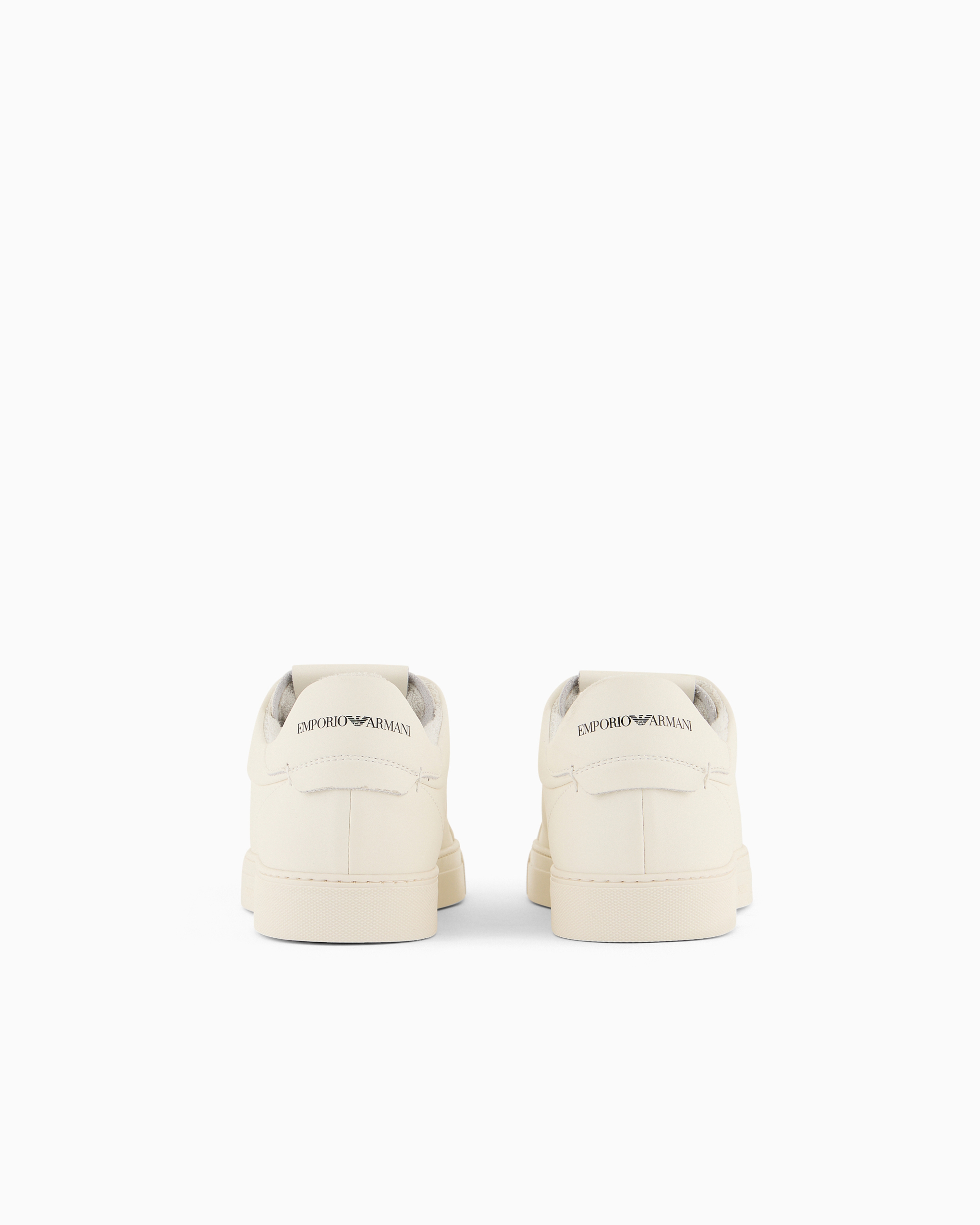 Emporio Armani White Trainers With Textured Upper And Rubber Sole In White