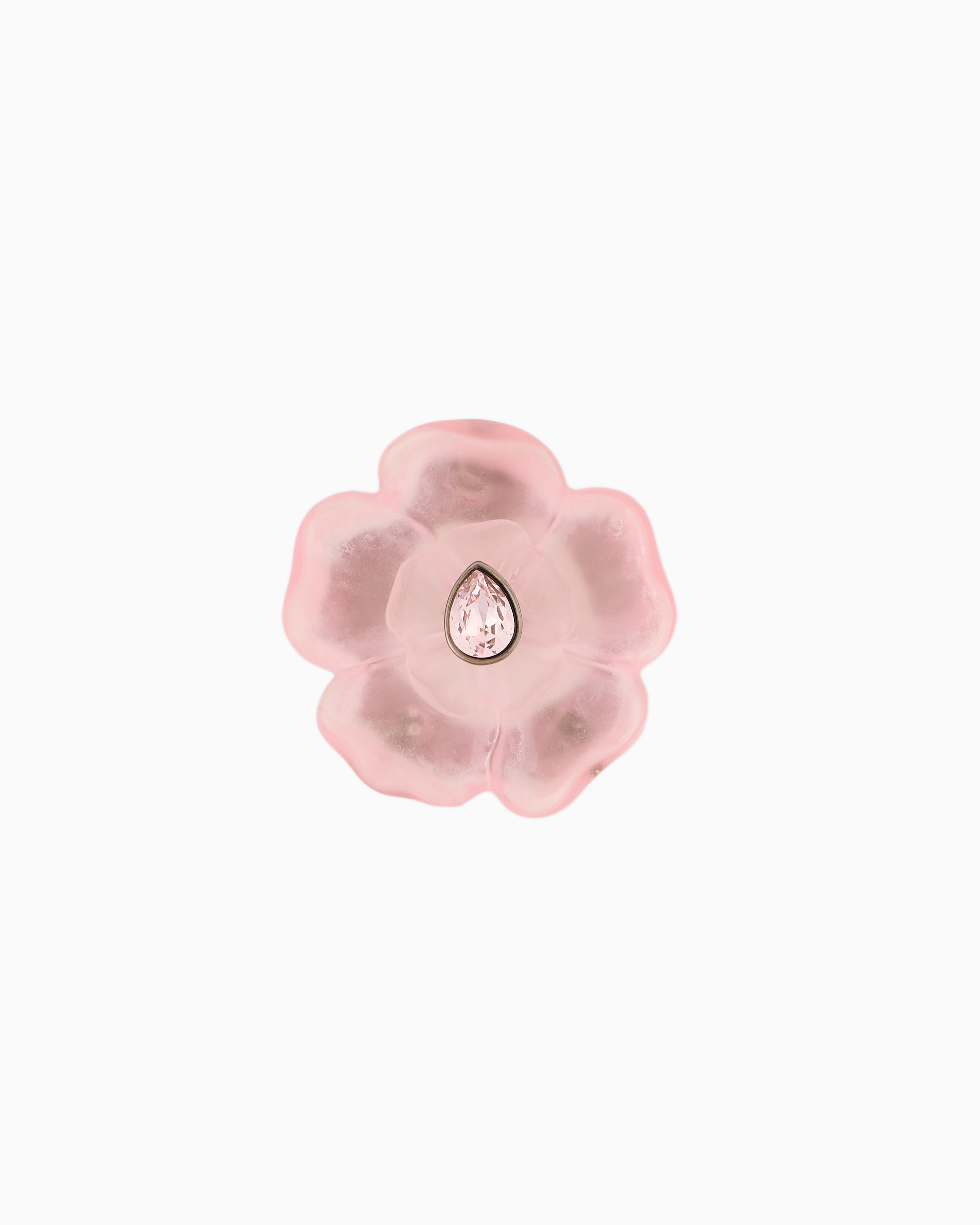 Giorgio Armani Official Store Resin Flower Brooch In Pink