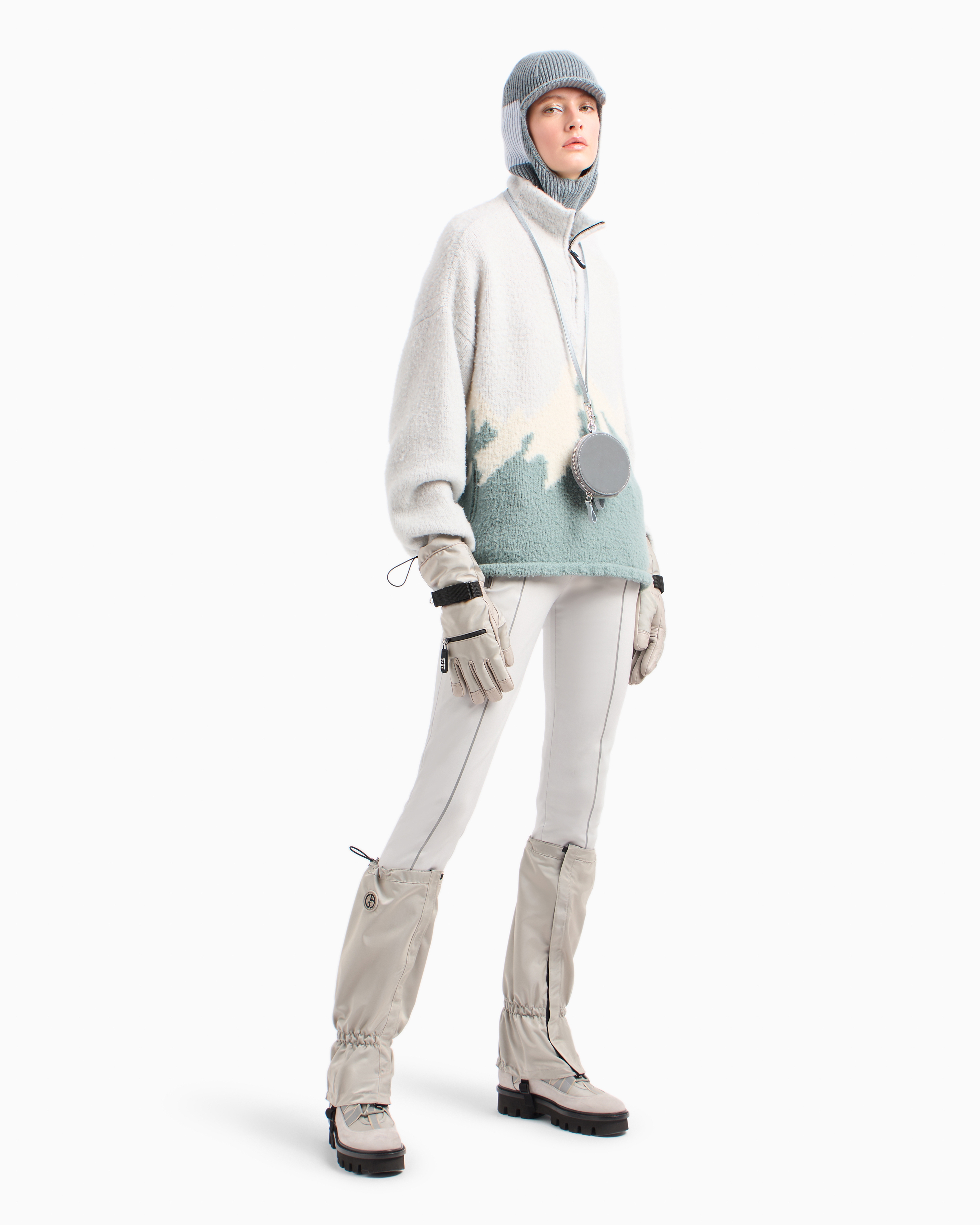 Giorgio Armani Neve Jumper In A Jacquard Virgin Wool Blend In Patterned