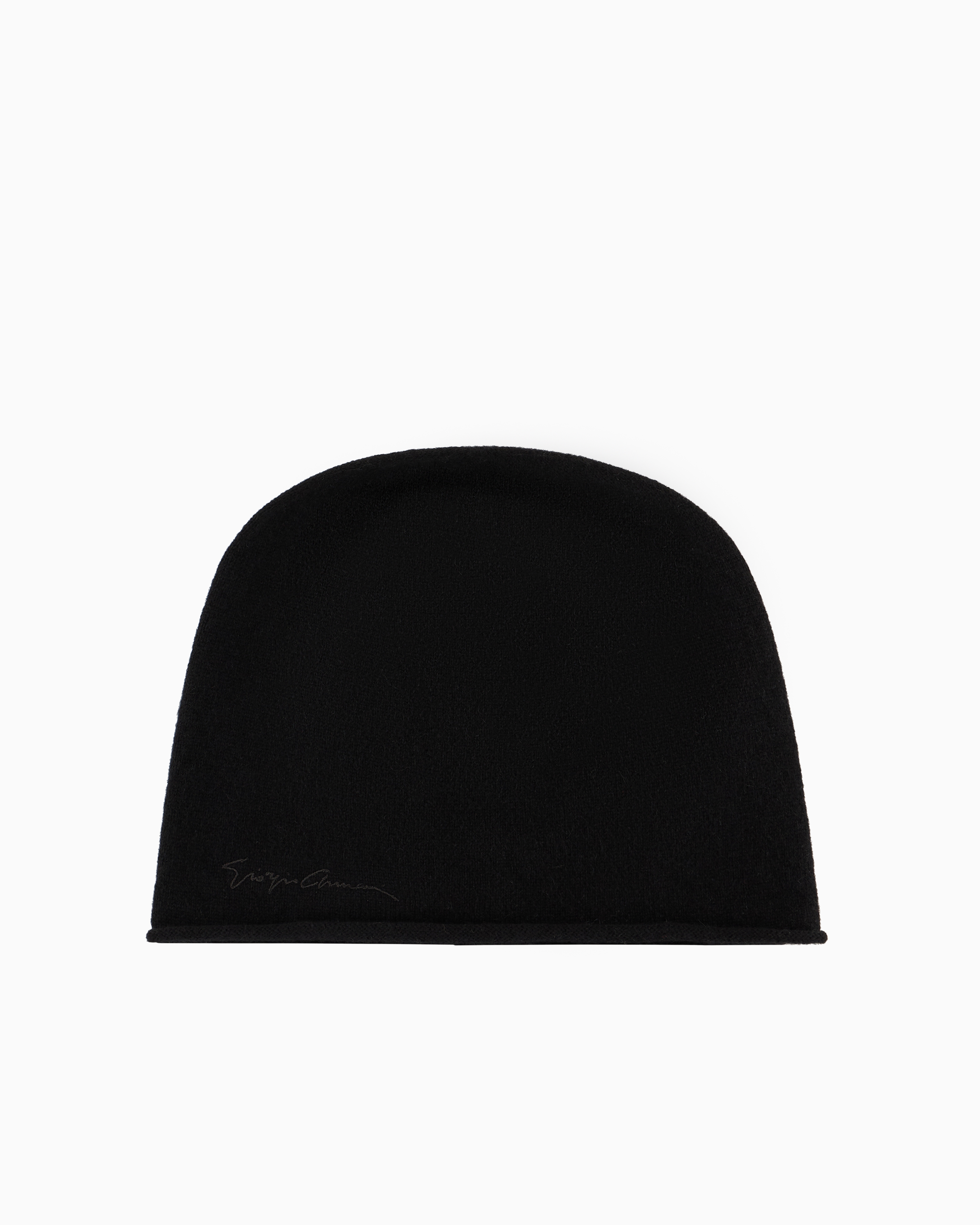 Giorgio Armani Official Store Cashmere Beanie In Black