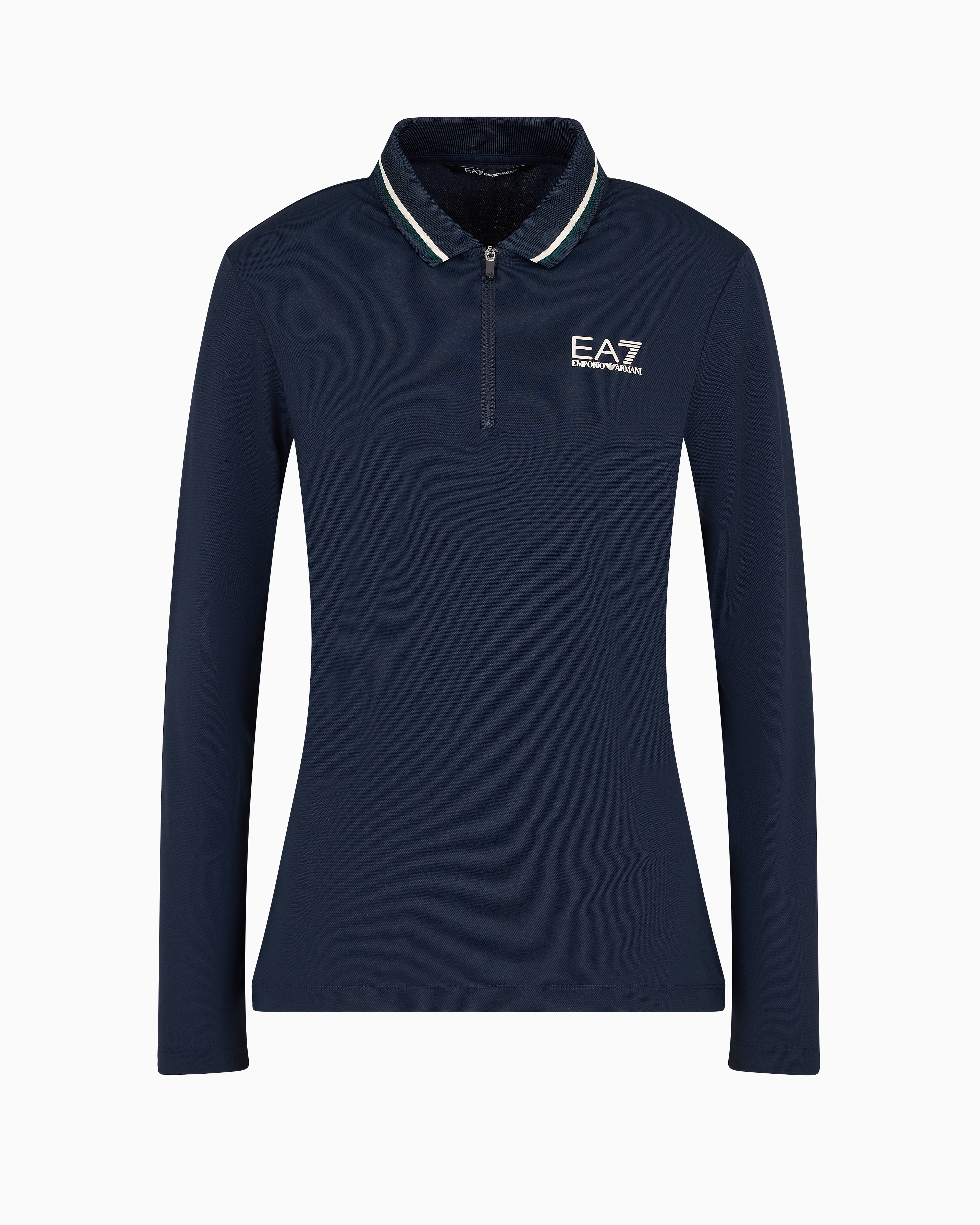 Ea7 Official Store Golf Pro Langarm-poloshirt Aus Ventus7-funktionsgewebe In Blue