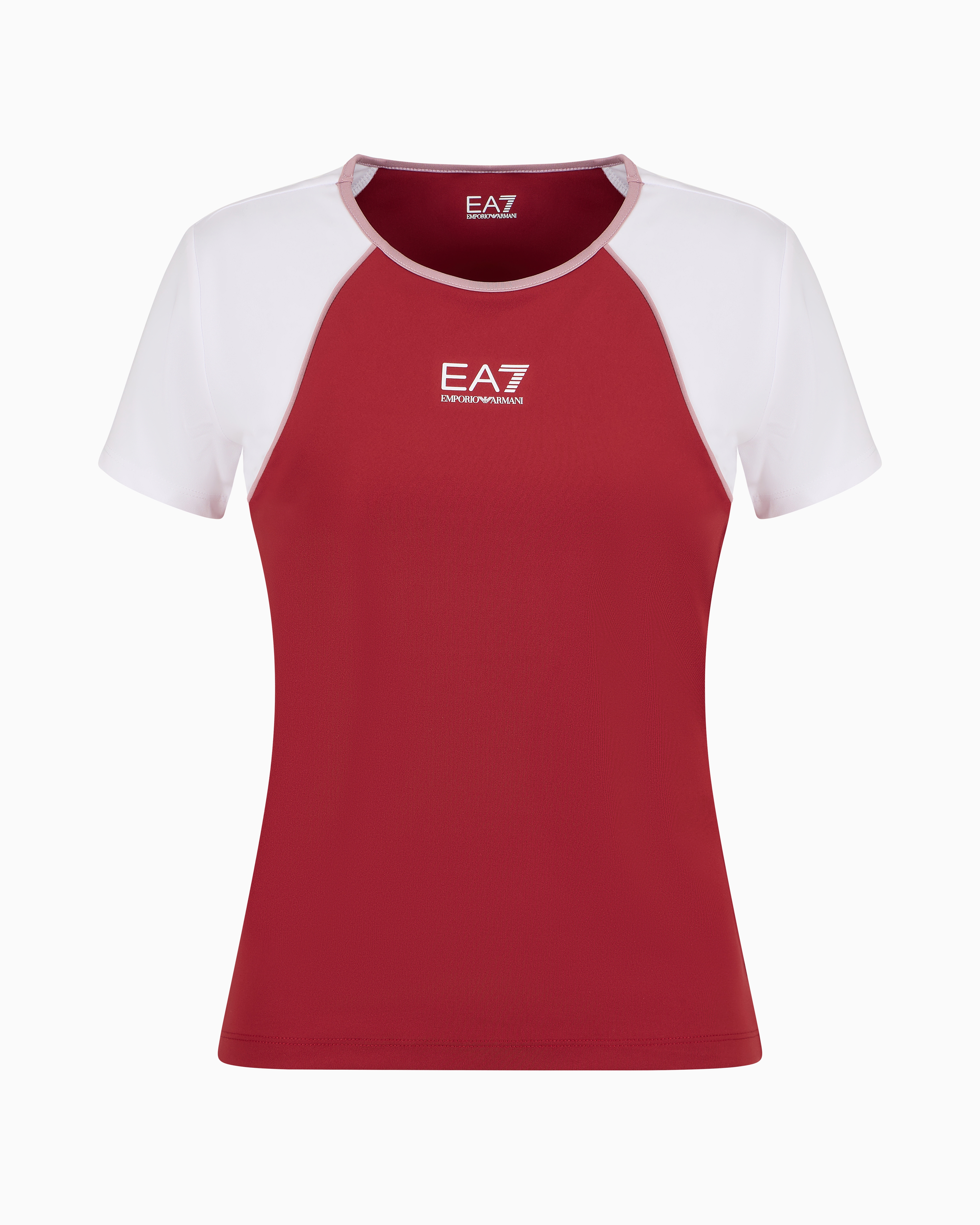 Shop Ea7 Tennis Pro Crew-neck T-shirt In Ventus7 Technical Fabric In Burgundy