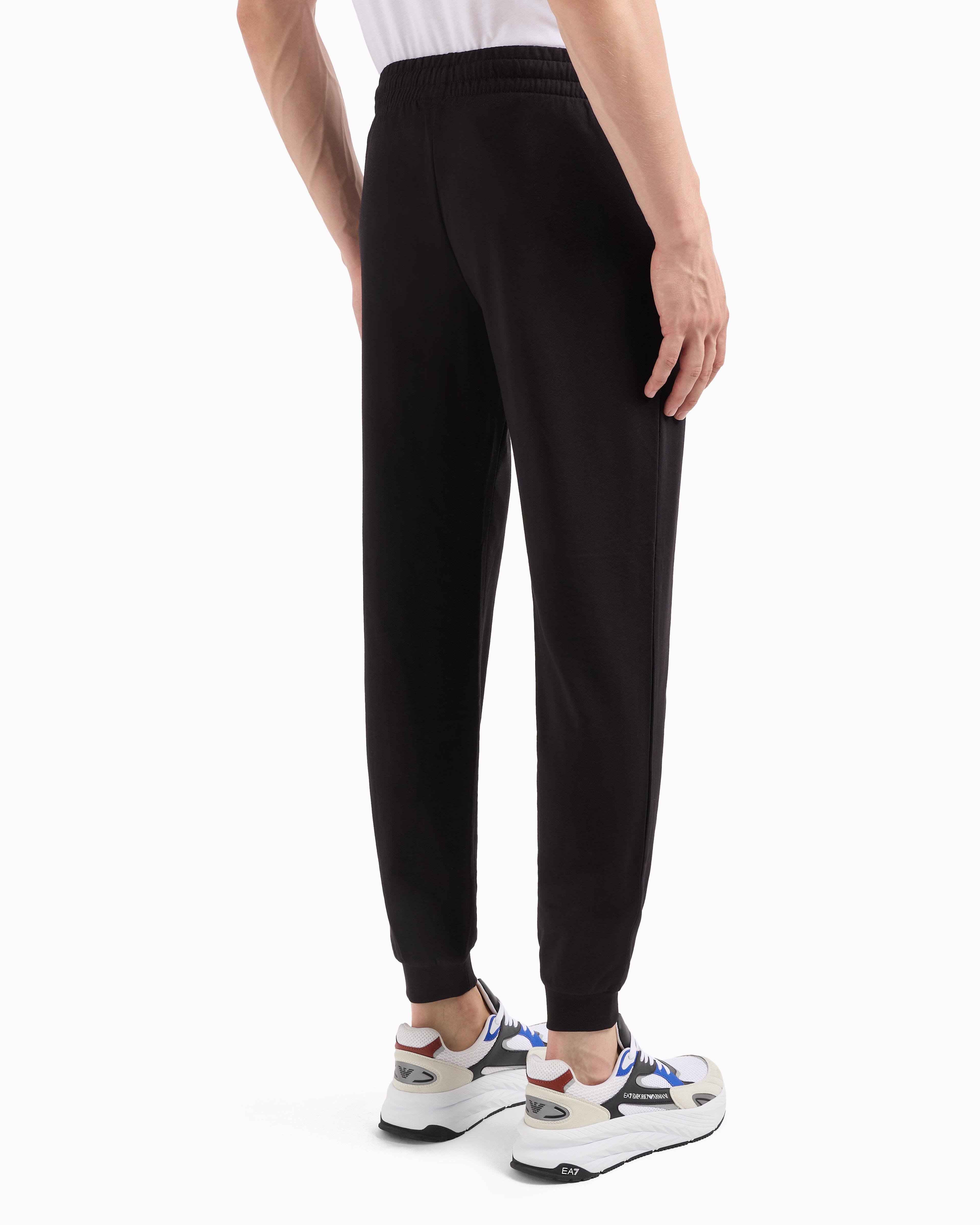 Ea7 Official Store Visibility Cotton Joggers In Black