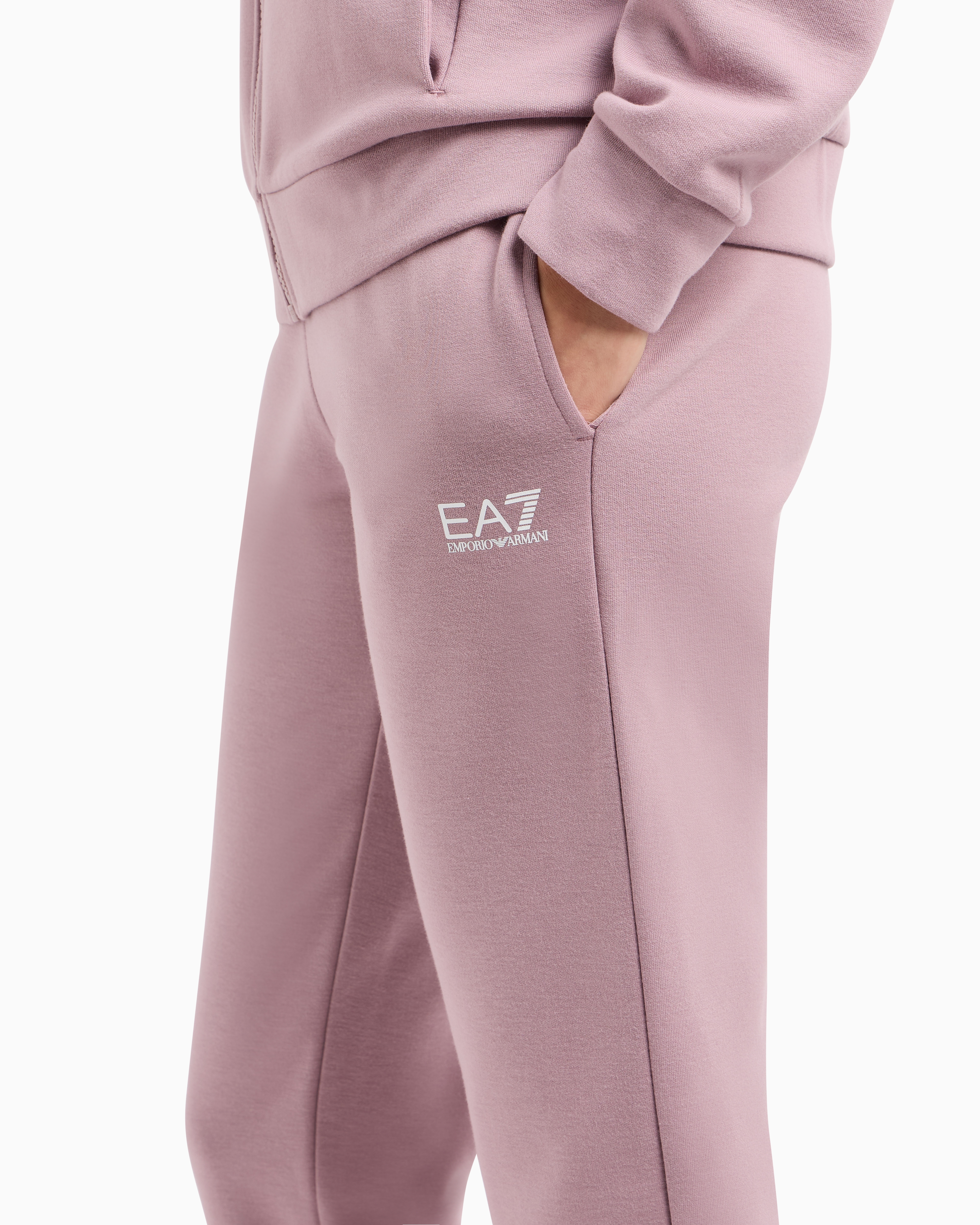 Shop Ea7 Logo Series Cotton-blend Tracksuit In Pink