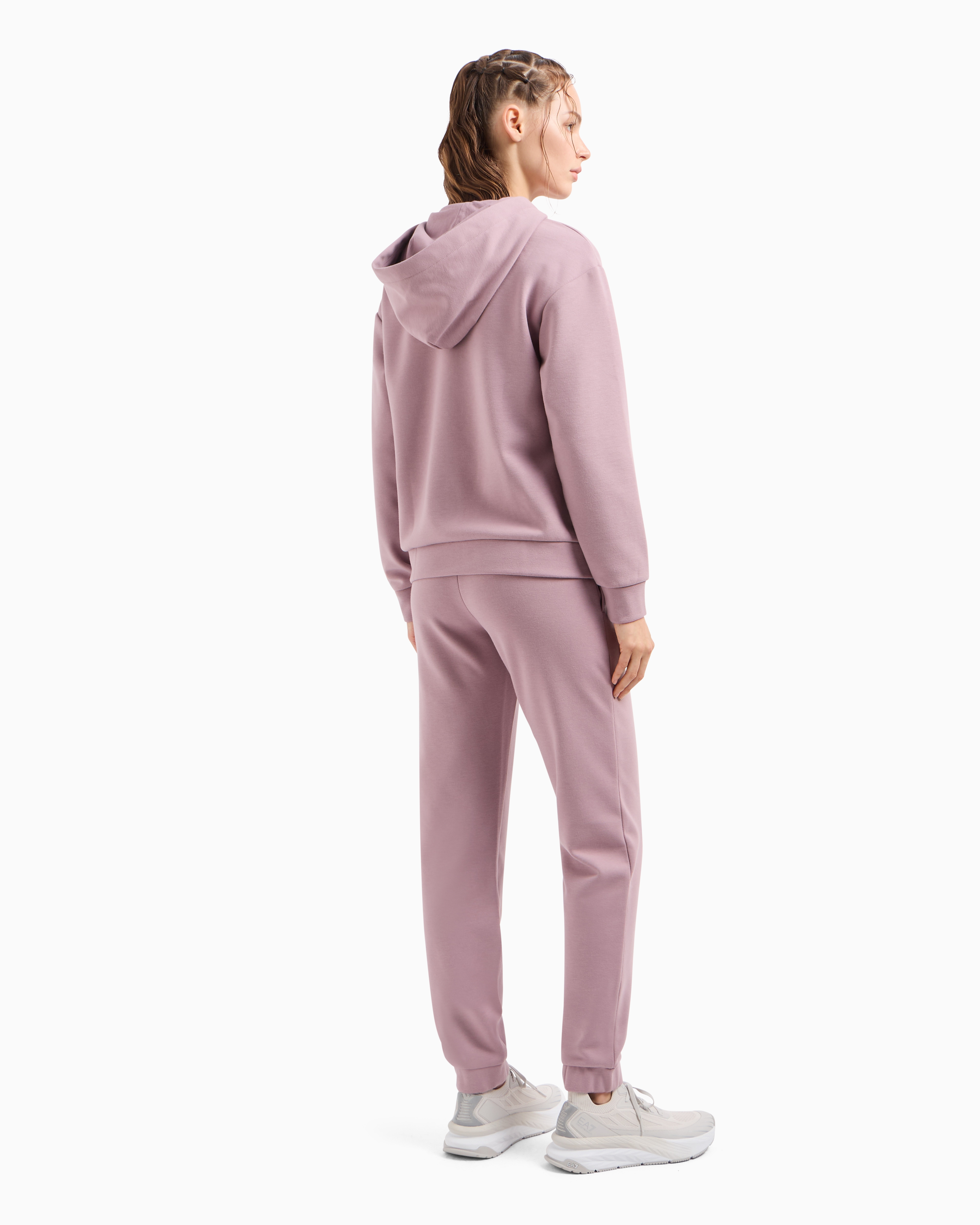 Shop Ea7 Logo Series Cotton-blend Tracksuit In Pink