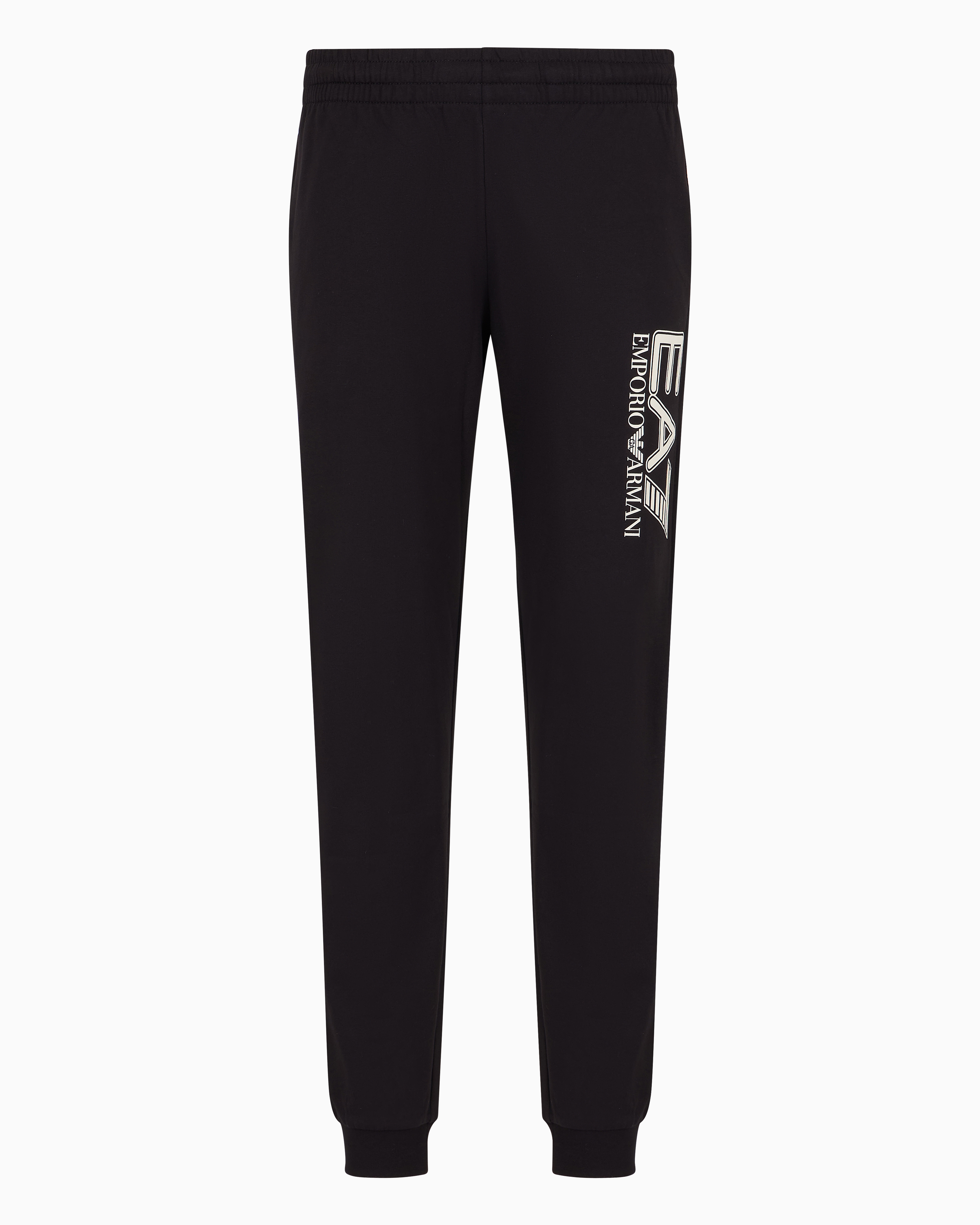 Ea7 Official Store Visibility Cotton Joggers In Black