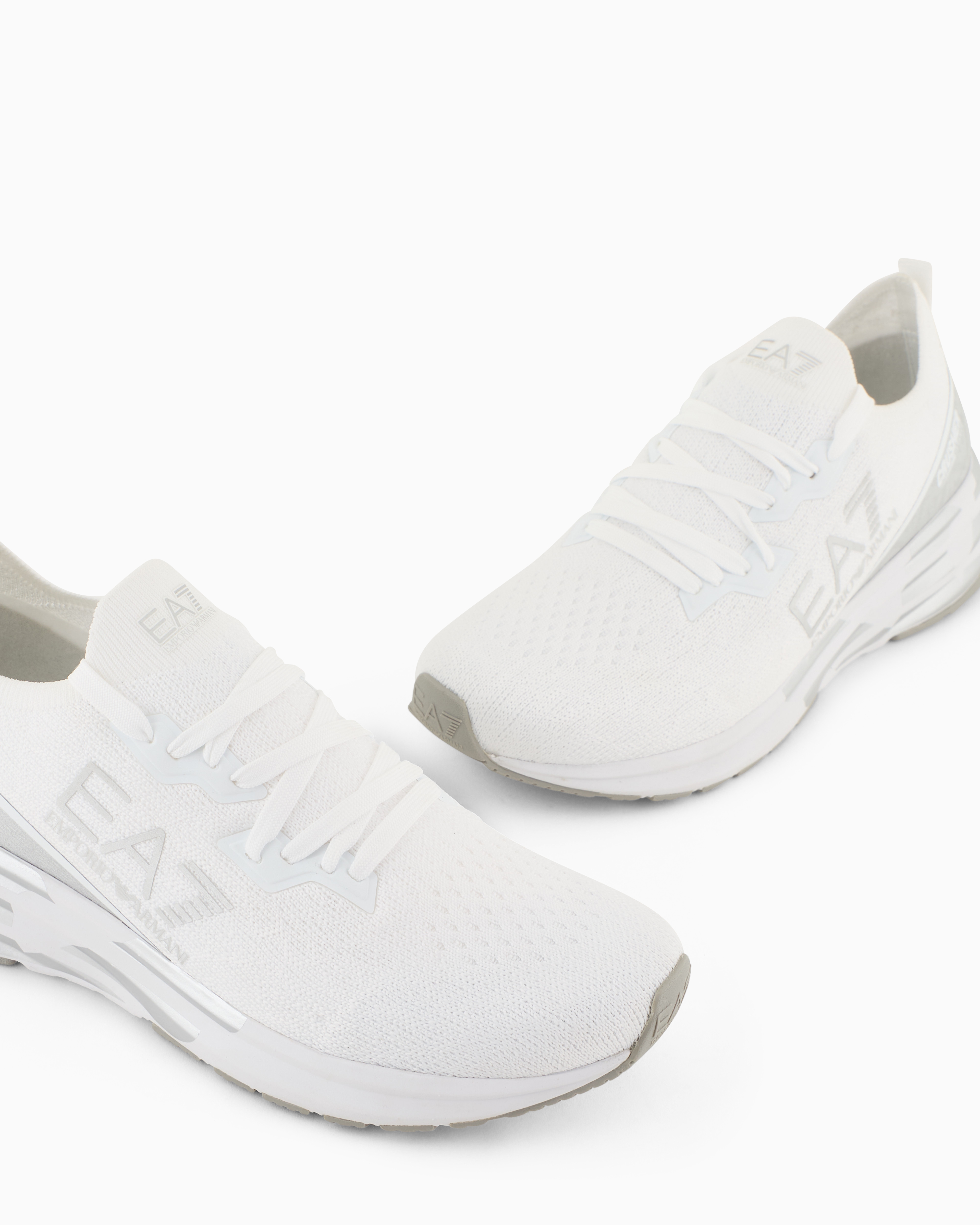 Emporio Armani Crusher Distance Knit Sneakers In Pattern