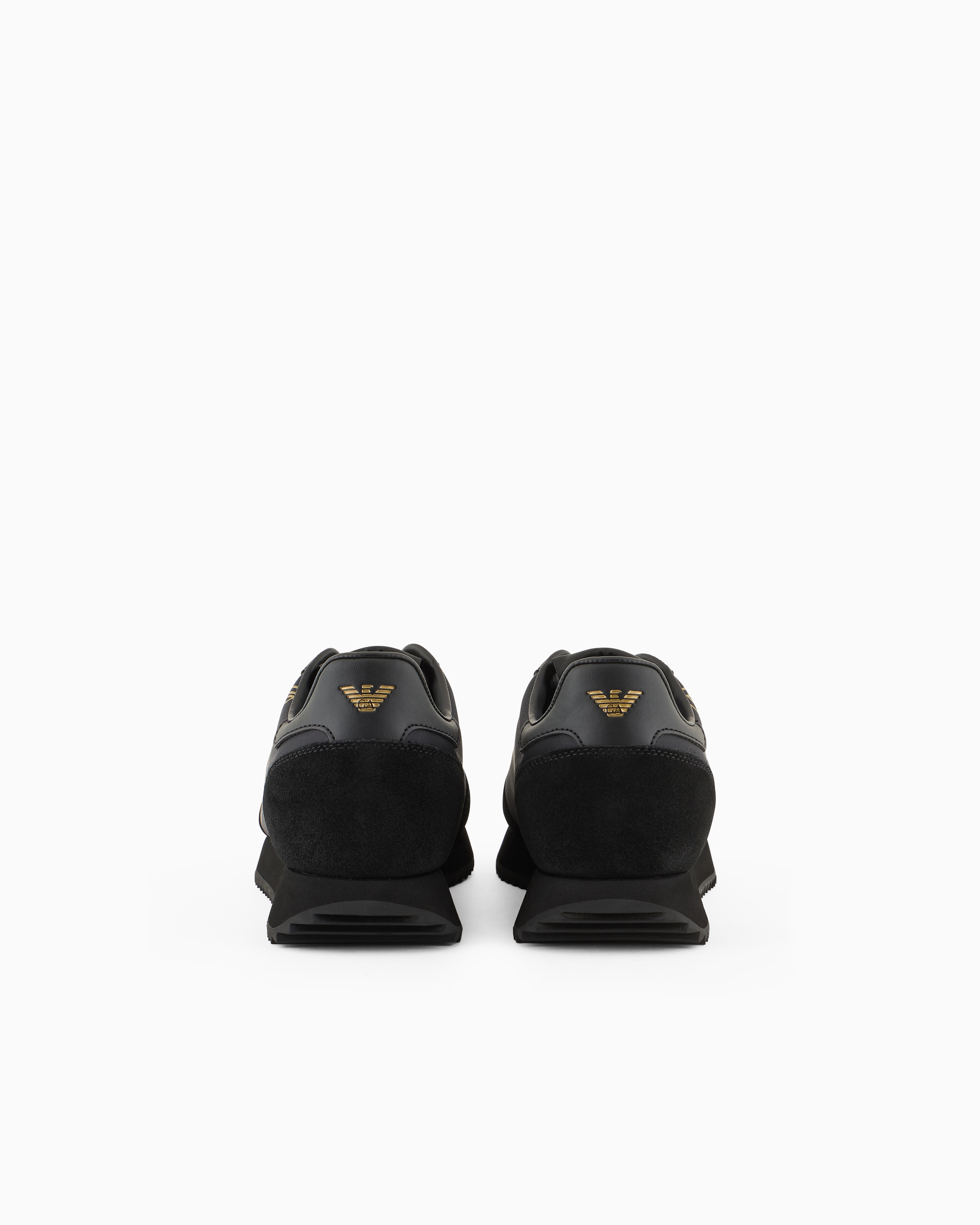 Ea7 Official Store Sneakers Noires Et Blanches Vintage In Two-tone