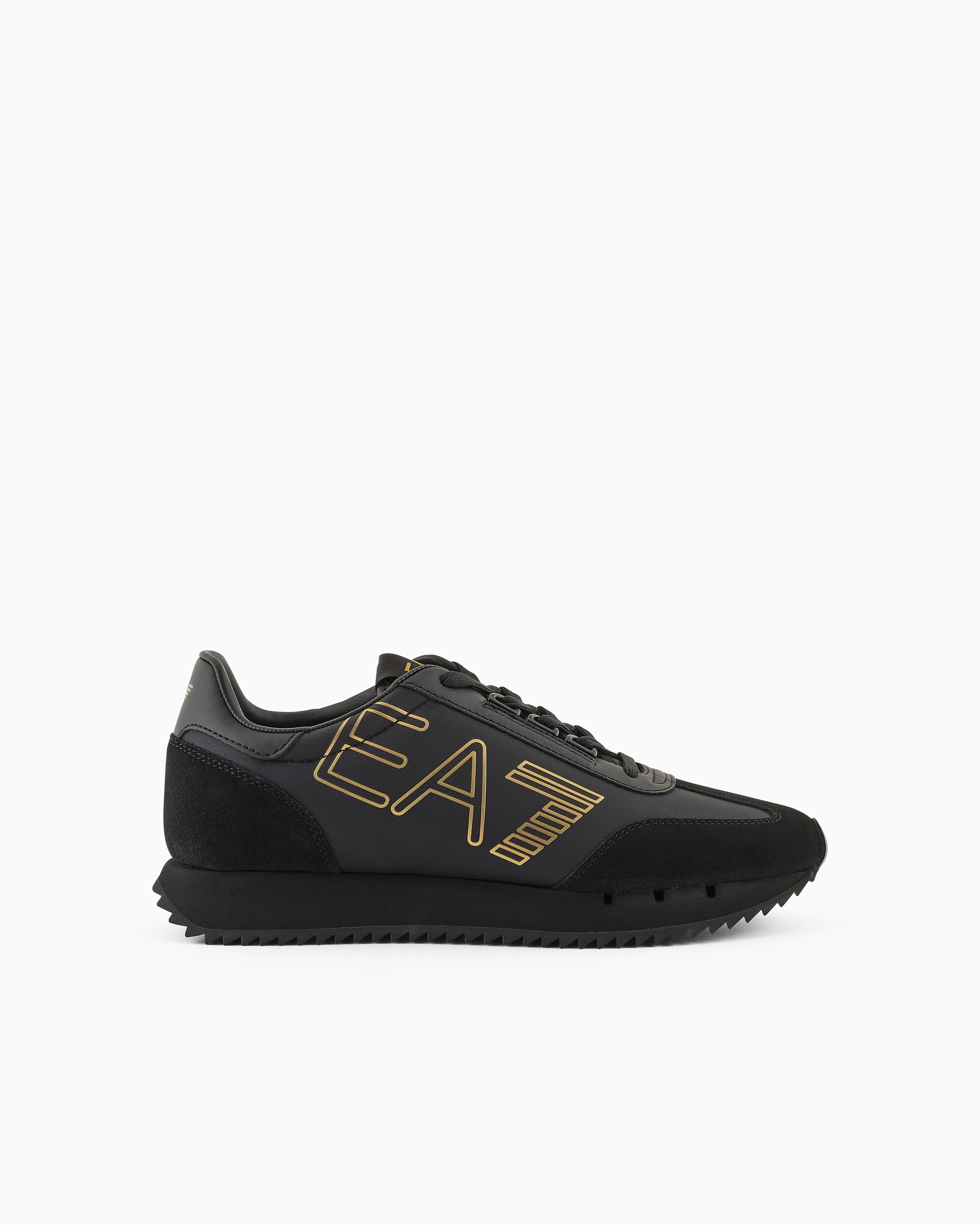 Ea7 Official Store Sneakers Noires Et Blanches Vintage In Two-tone