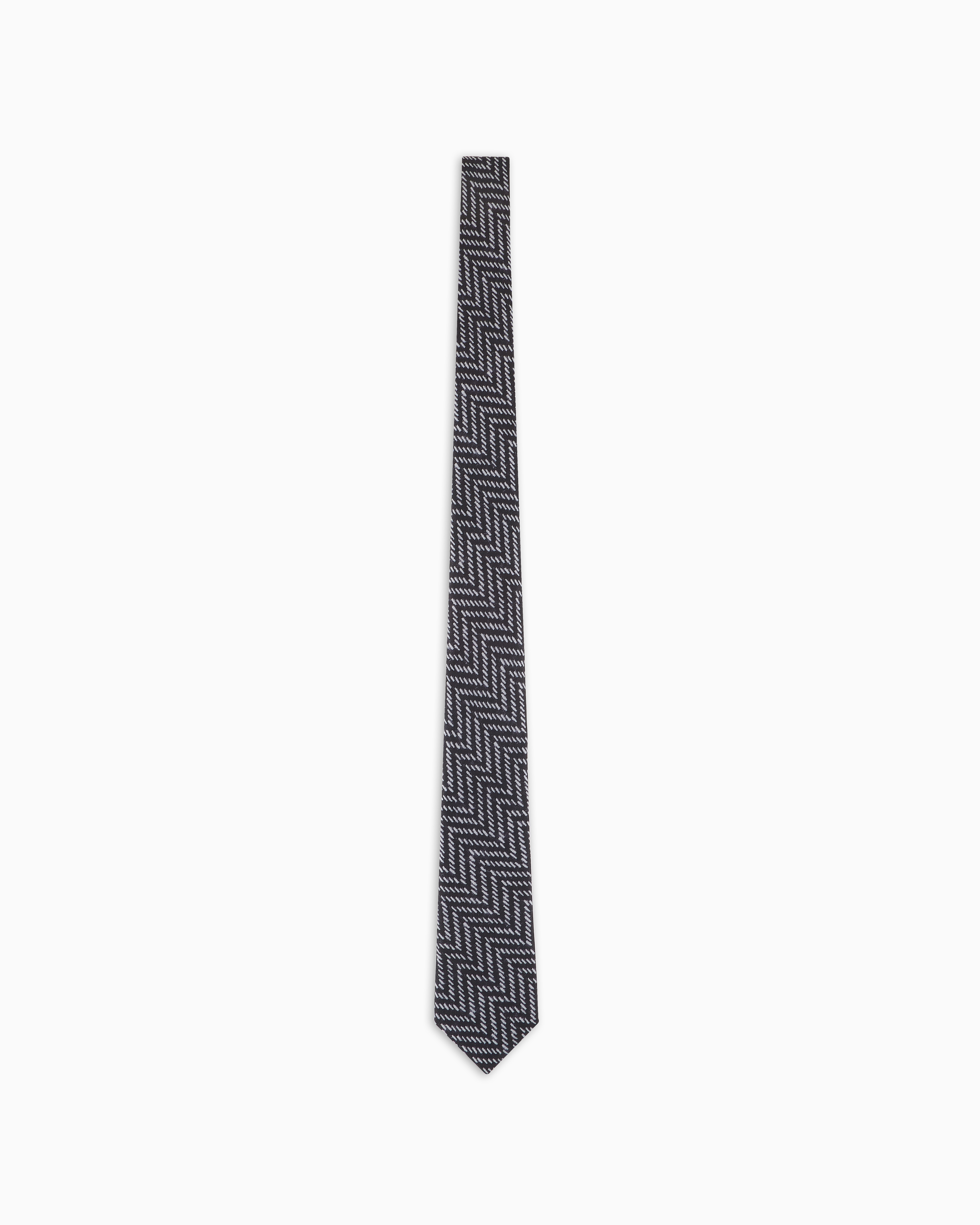 Giorgio Armani Official Store Asv Silk Tie With Geometric Print In Two-tone