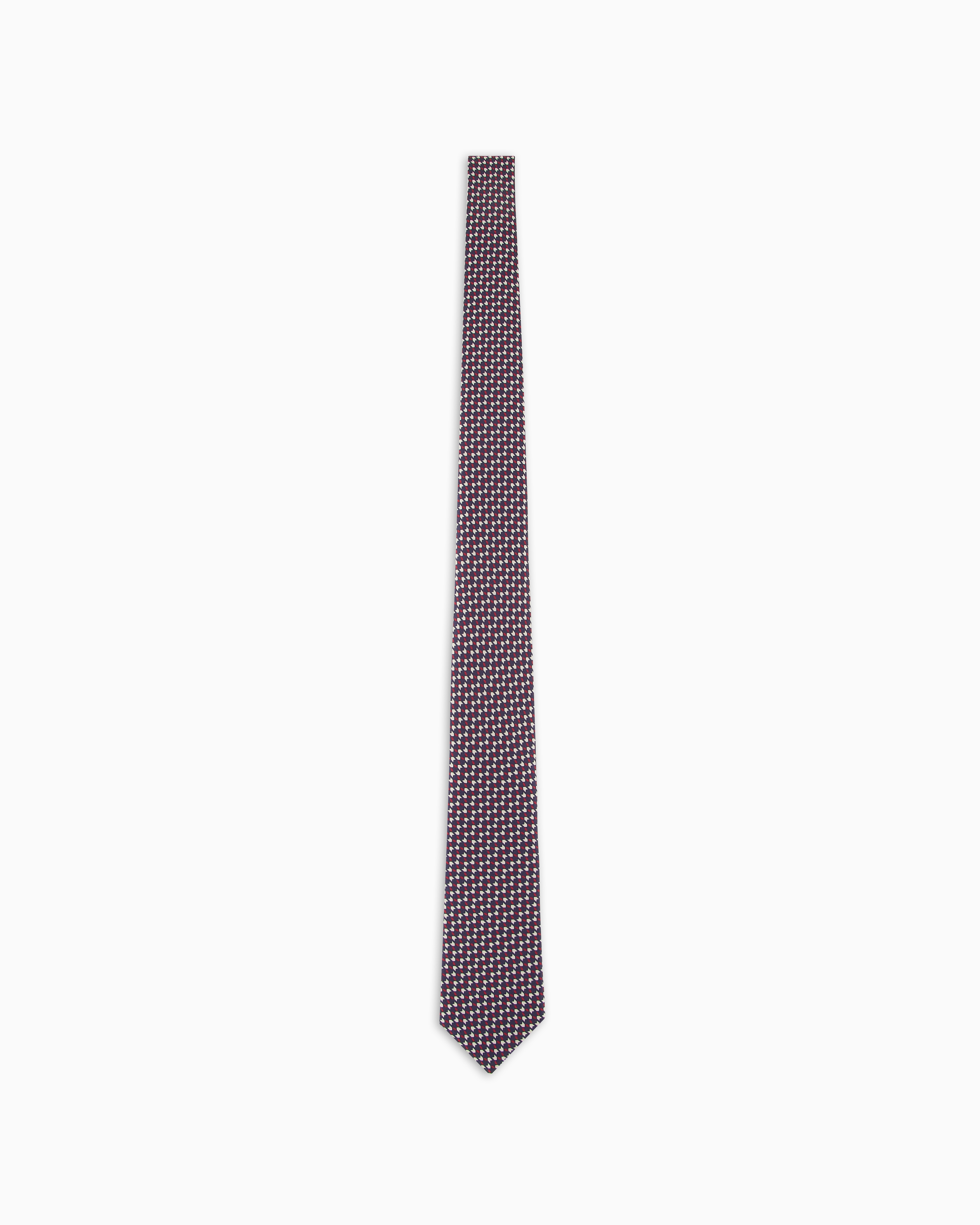 Giorgio Armani Official Store Asv Silk Tie With Geometric Print In Multi