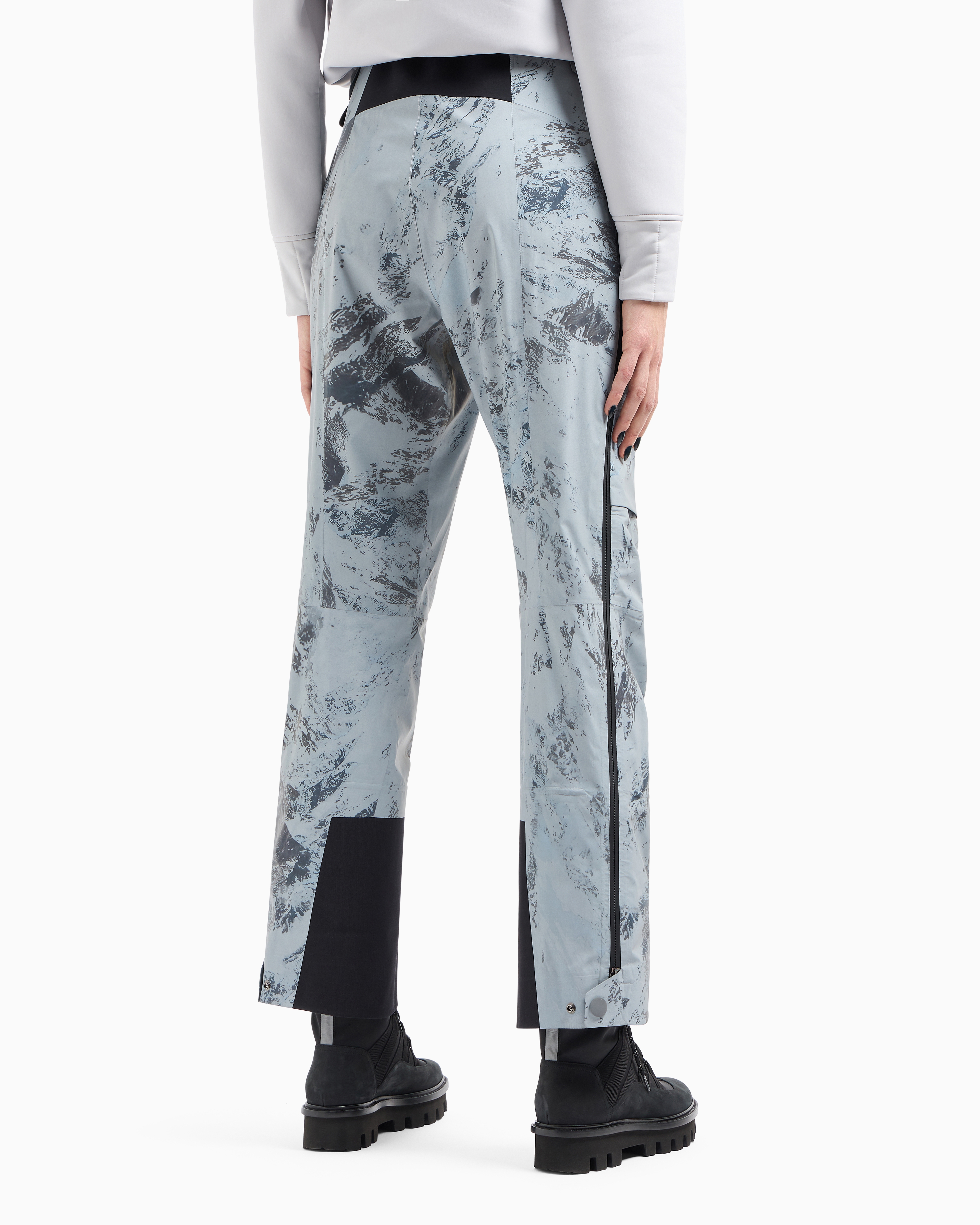 Shop Giorgio Armani Neve Ski Trousers In Printed Reflex Fabric In Patterned