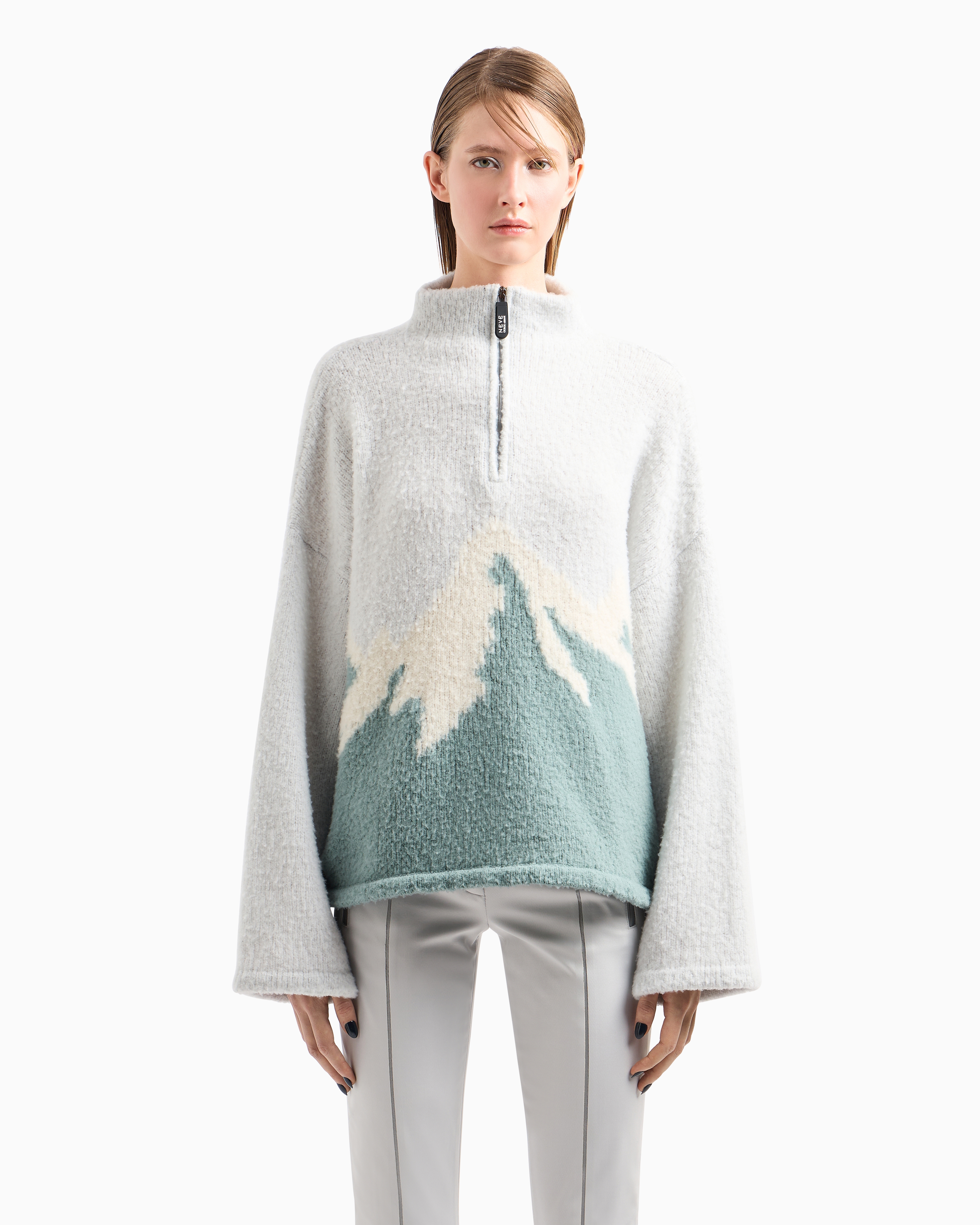 Giorgio Armani Neve Jumper In A Jacquard Virgin Wool Blend In Patterned