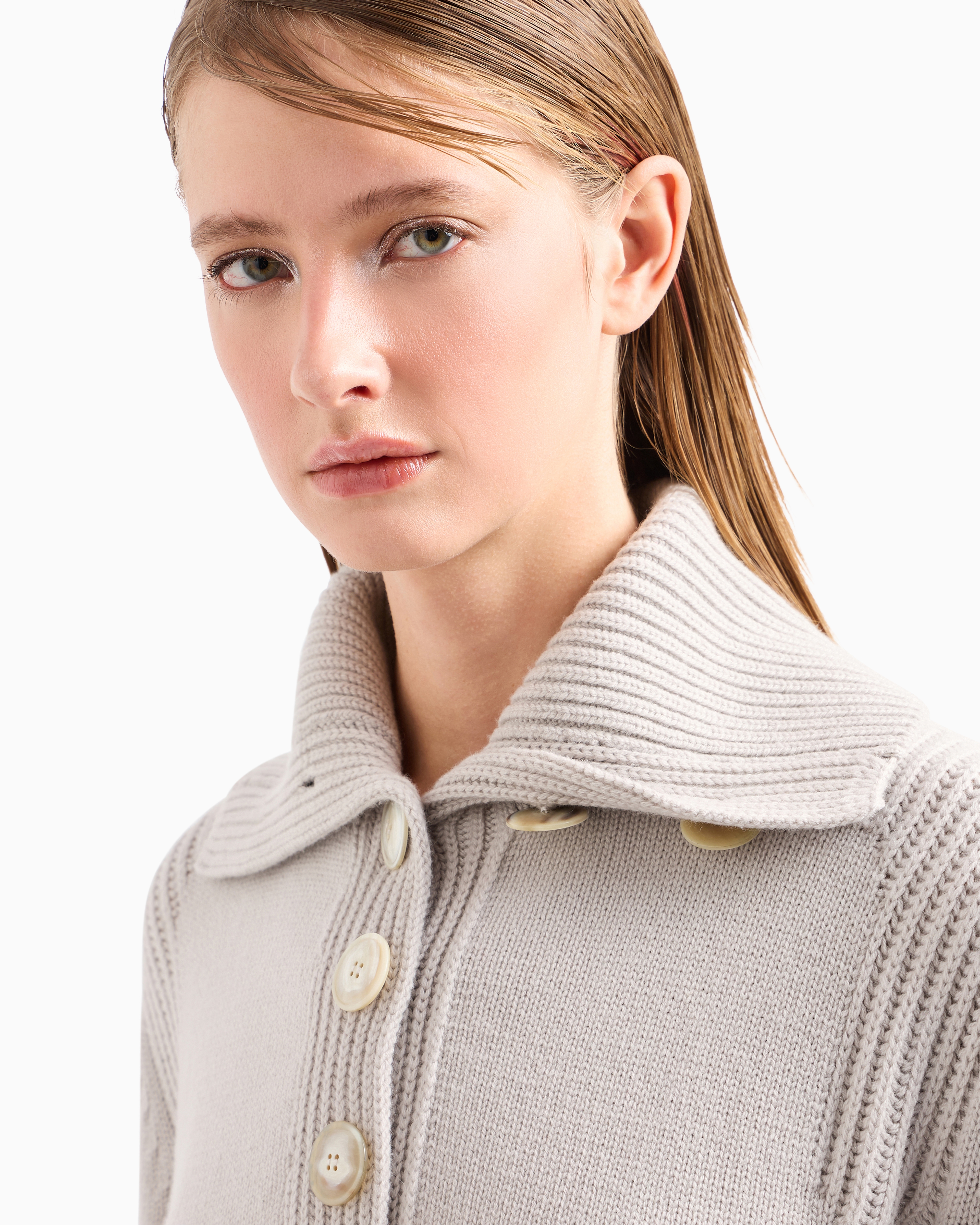 Giorgio Armani Neve Cashmere Jumper In Grey