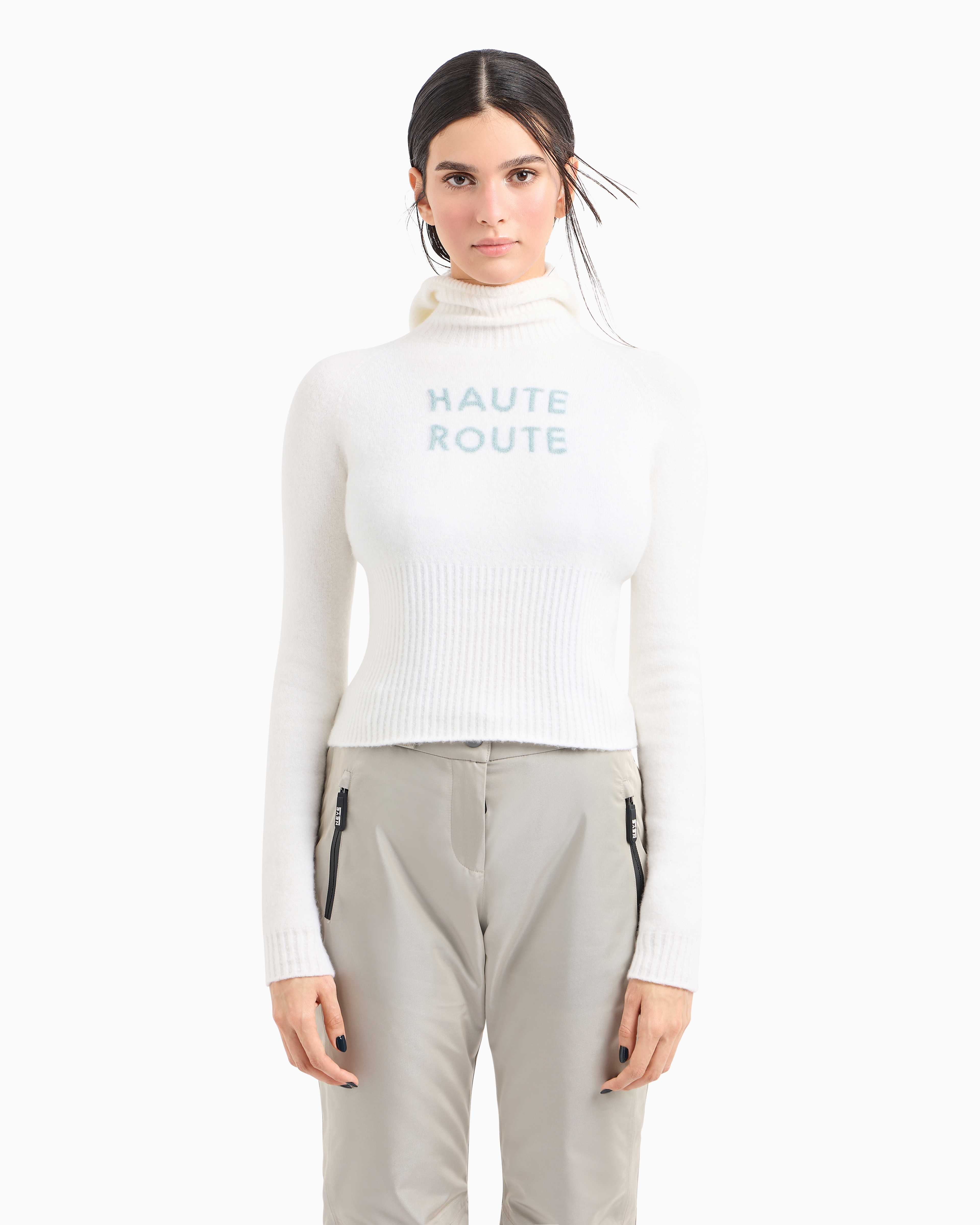 Giorgio Armani Neve Hooded Jumper In A Blend Of Cashmere And Virgin Wool In White
