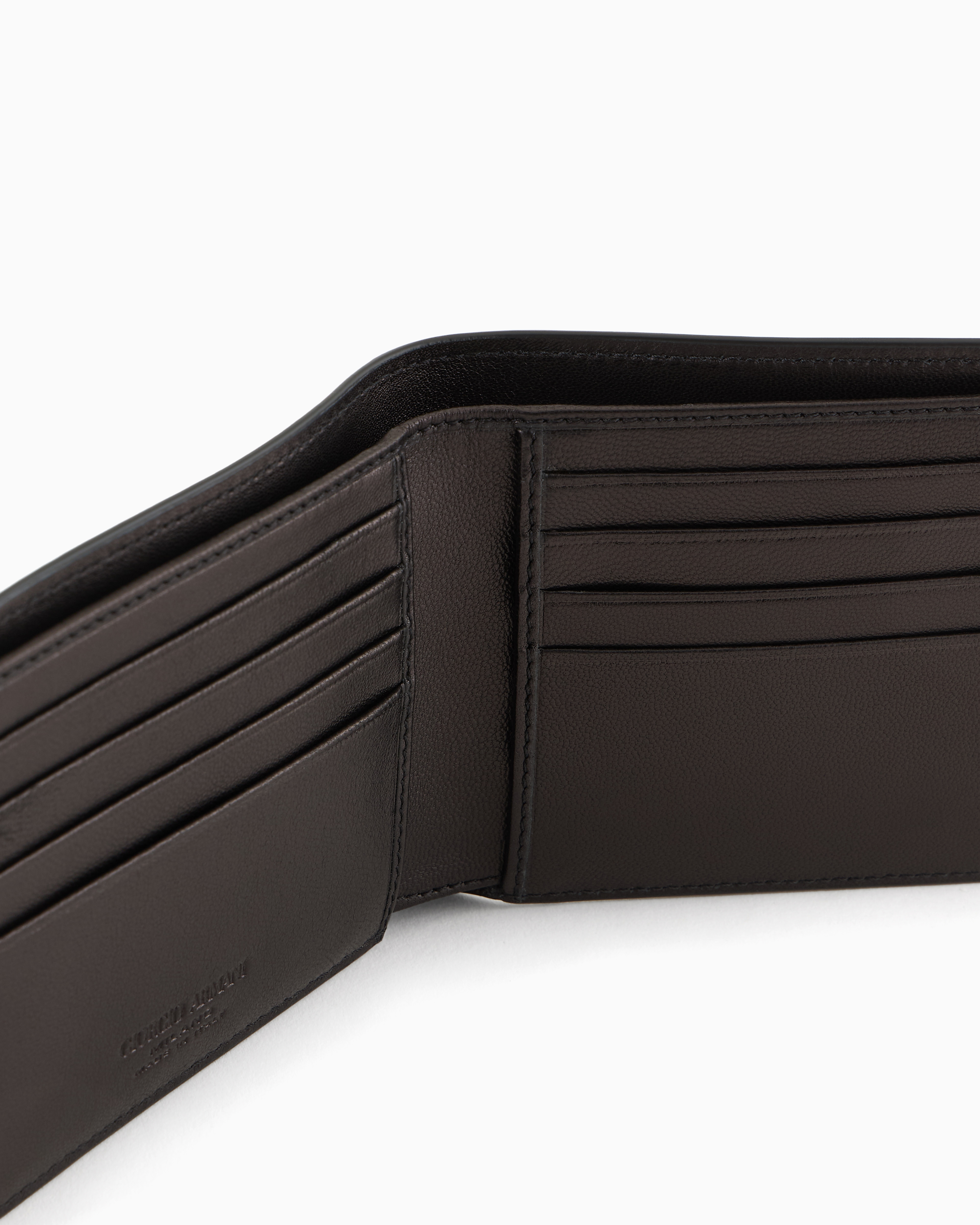 Giorgio Armani Official Store Nappa-leather Bifold Wallet In Black