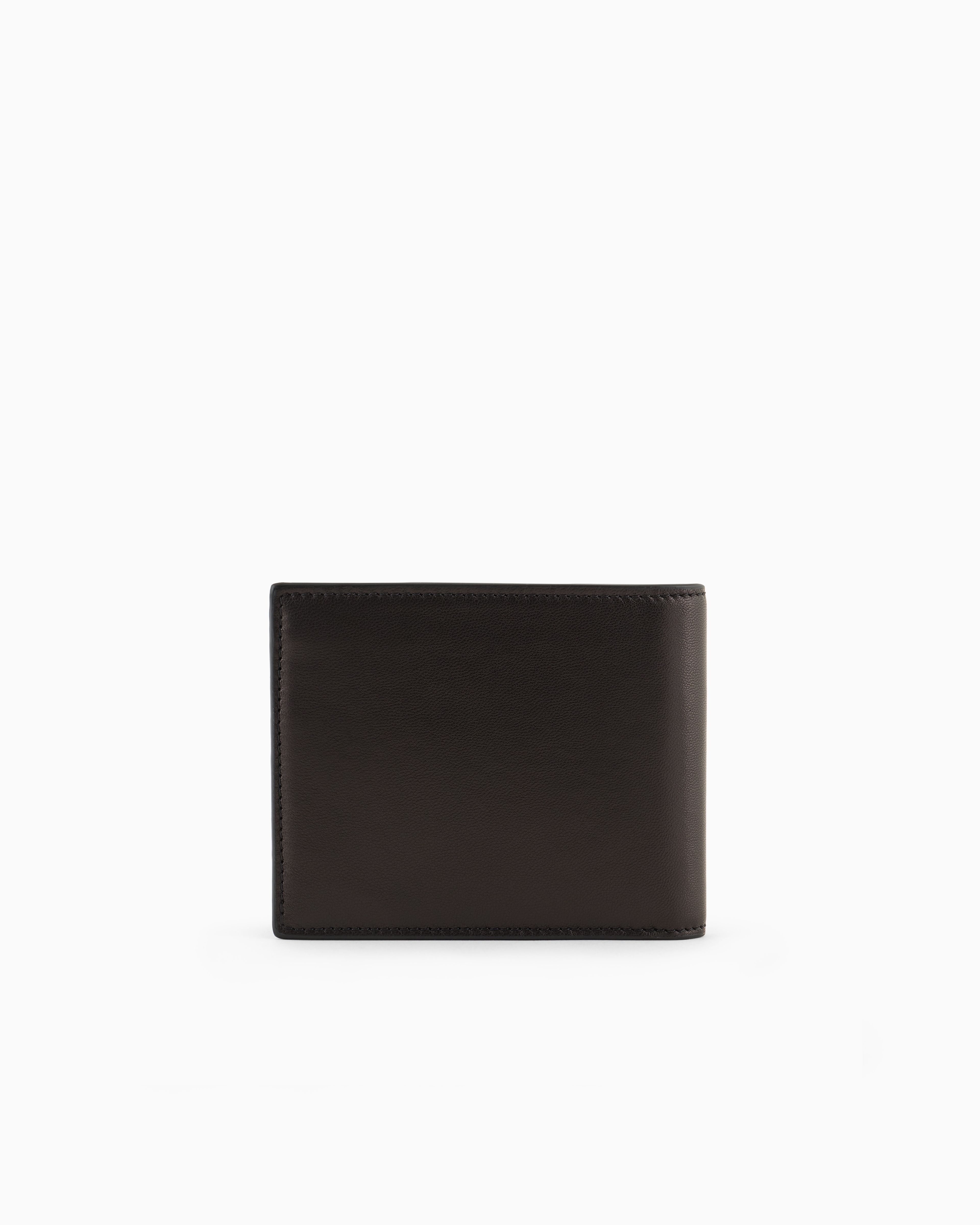 Giorgio Armani Official Store Nappa-leather Bifold Wallet In Black