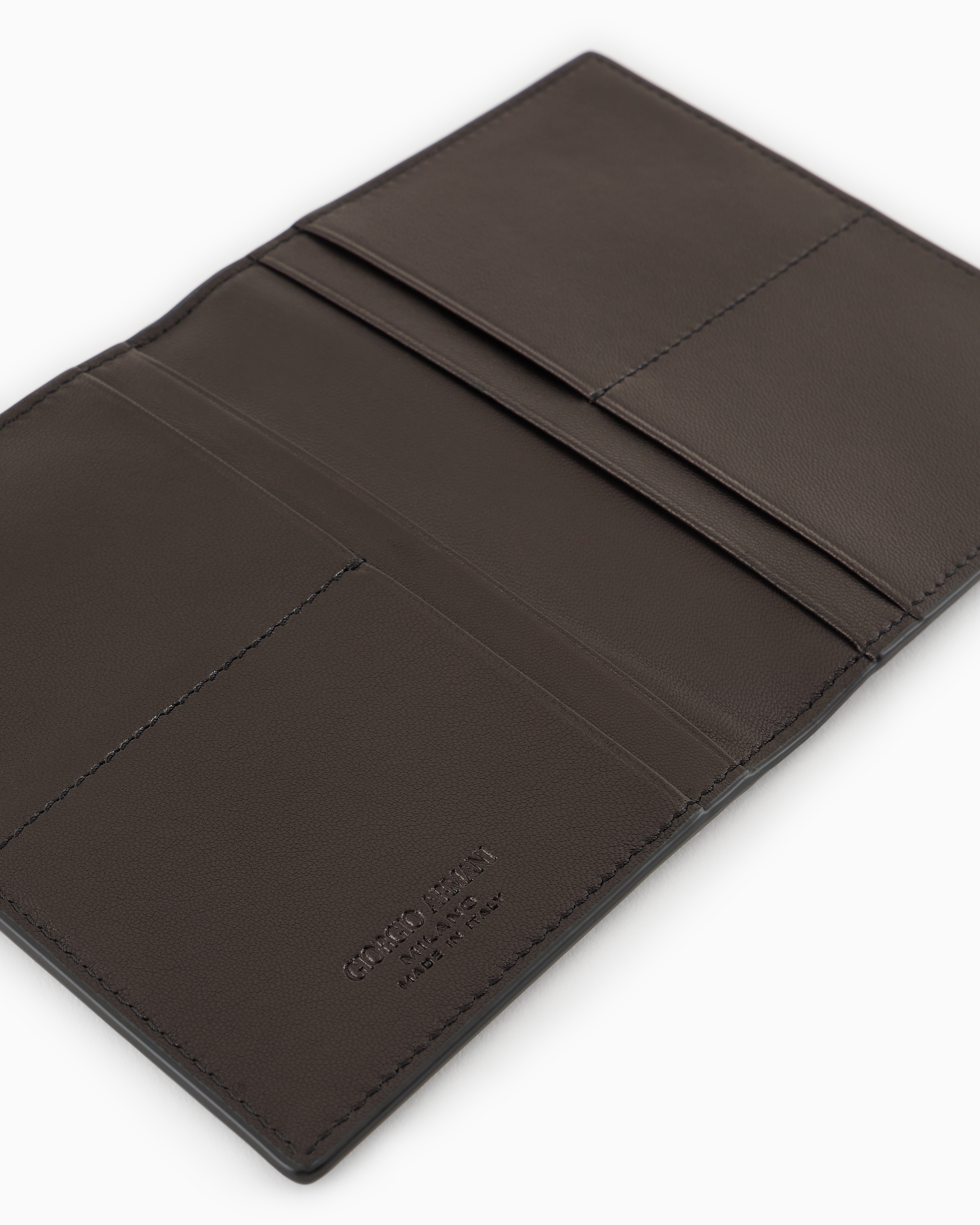 Giorgio Armani★素敵！Logo Leather Zip-Aroud Coin/Card Case Emporio Armani 3D Logo Grained Leather Card Holder | Wallets