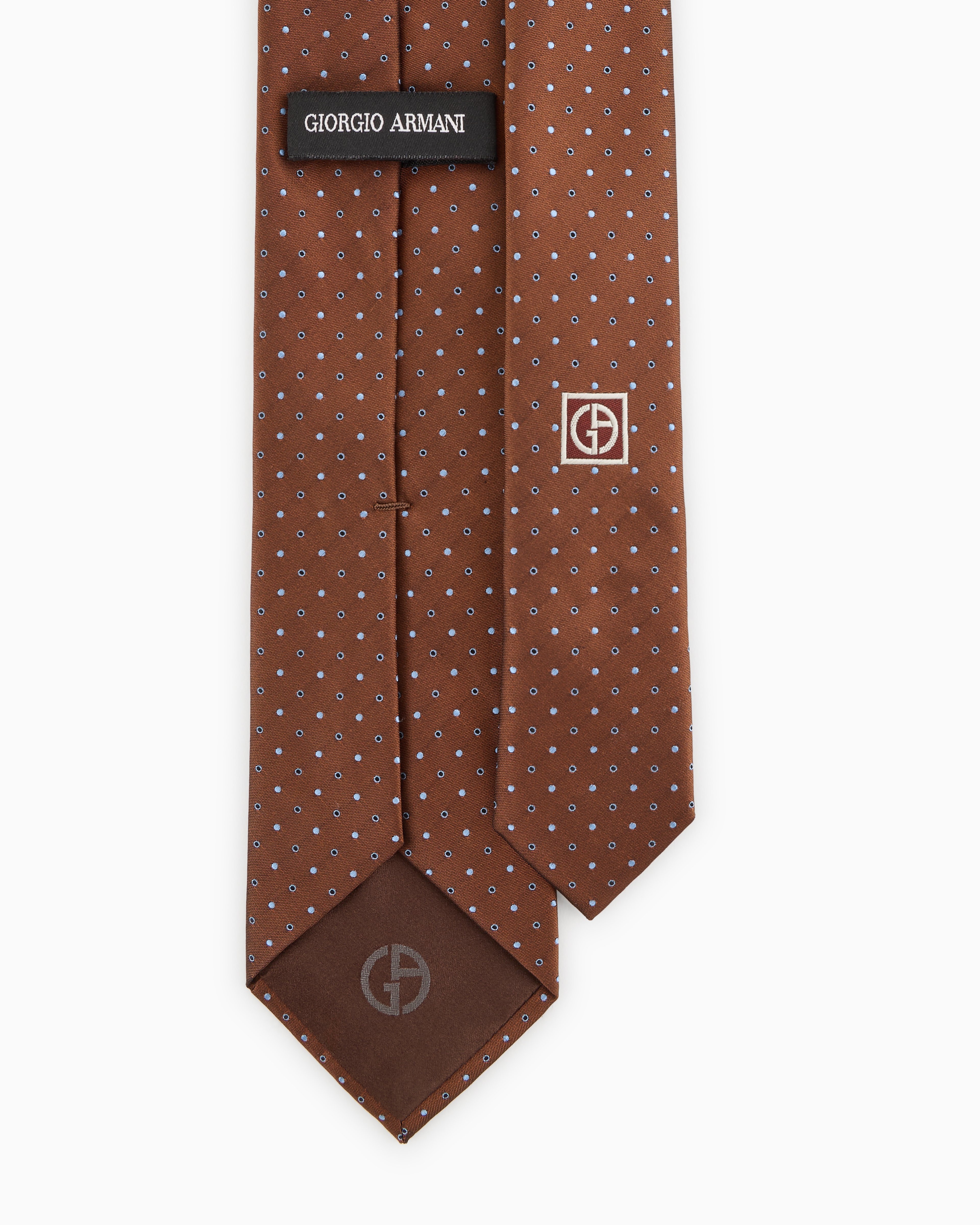 GIORGIO ARMANI SILK TIE WITH MICRO JACQUARD POLKA DOTS 