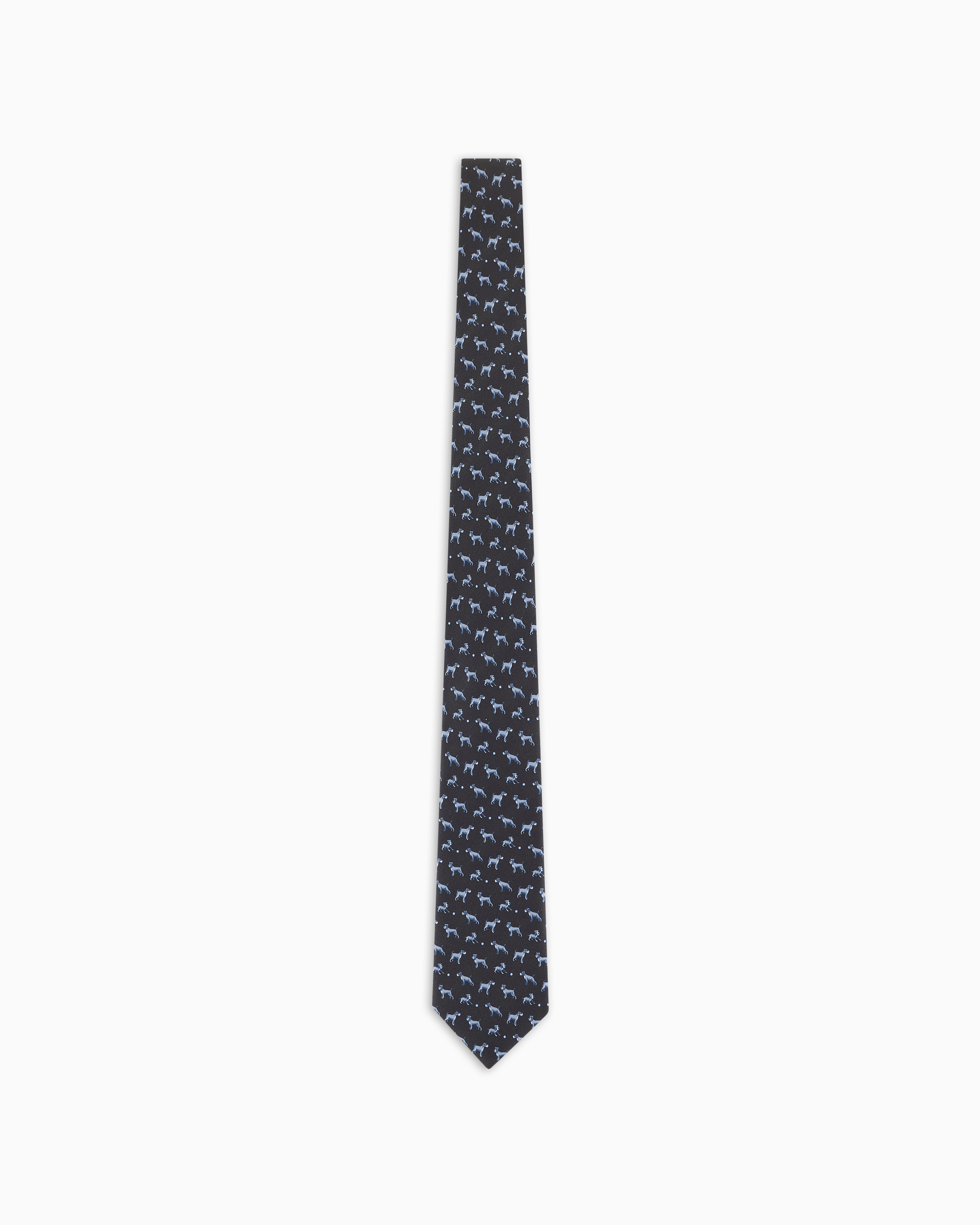 Giorgio Armani Official Store Asv Silk Tie With Puppy Print In Pattern