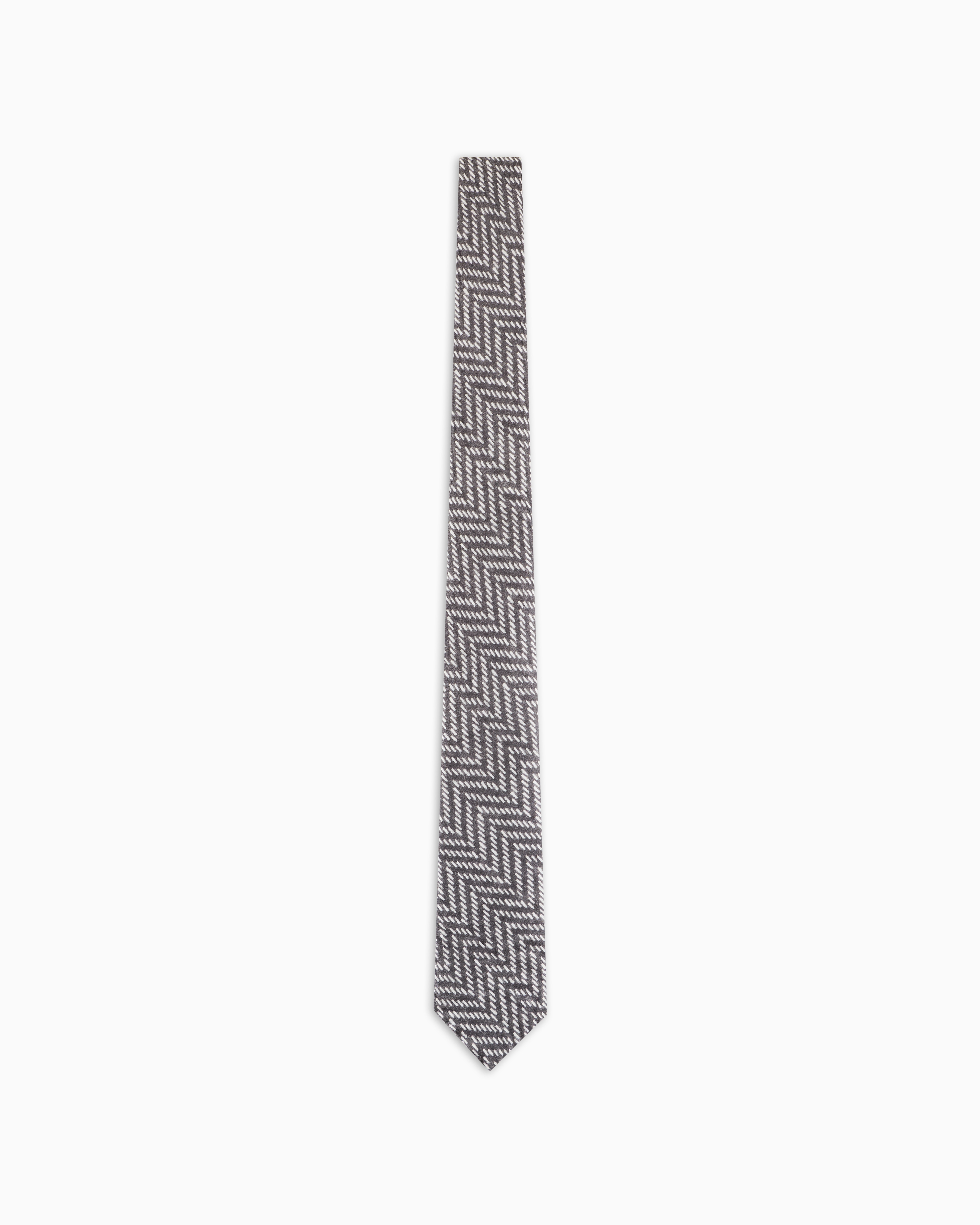 Giorgio Armani Official Store Asv Silk Tie With Geometric Print In Pattern