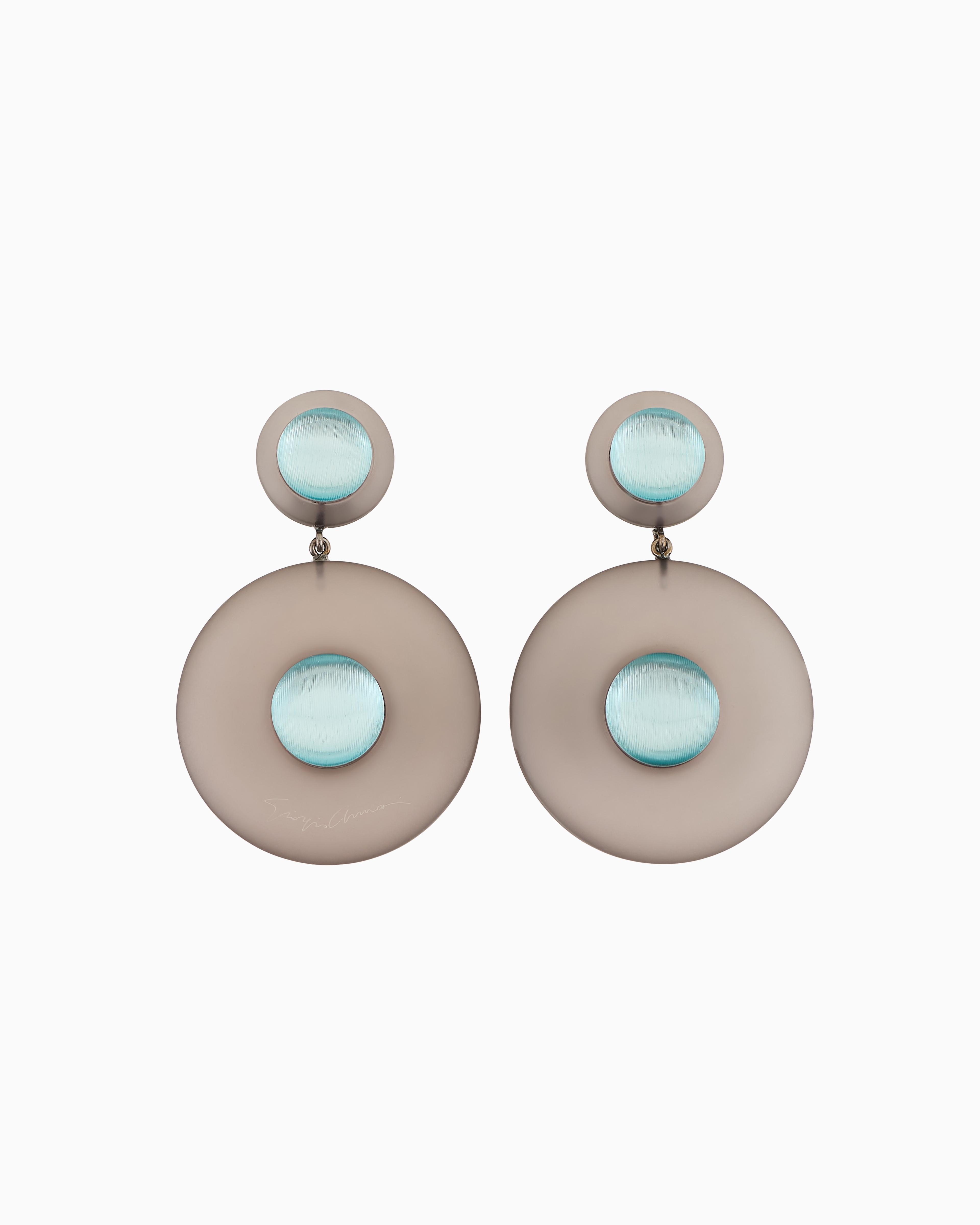 GIORGIO ARMANI RESIN CLIP-ON PEDANT EARRINGS 