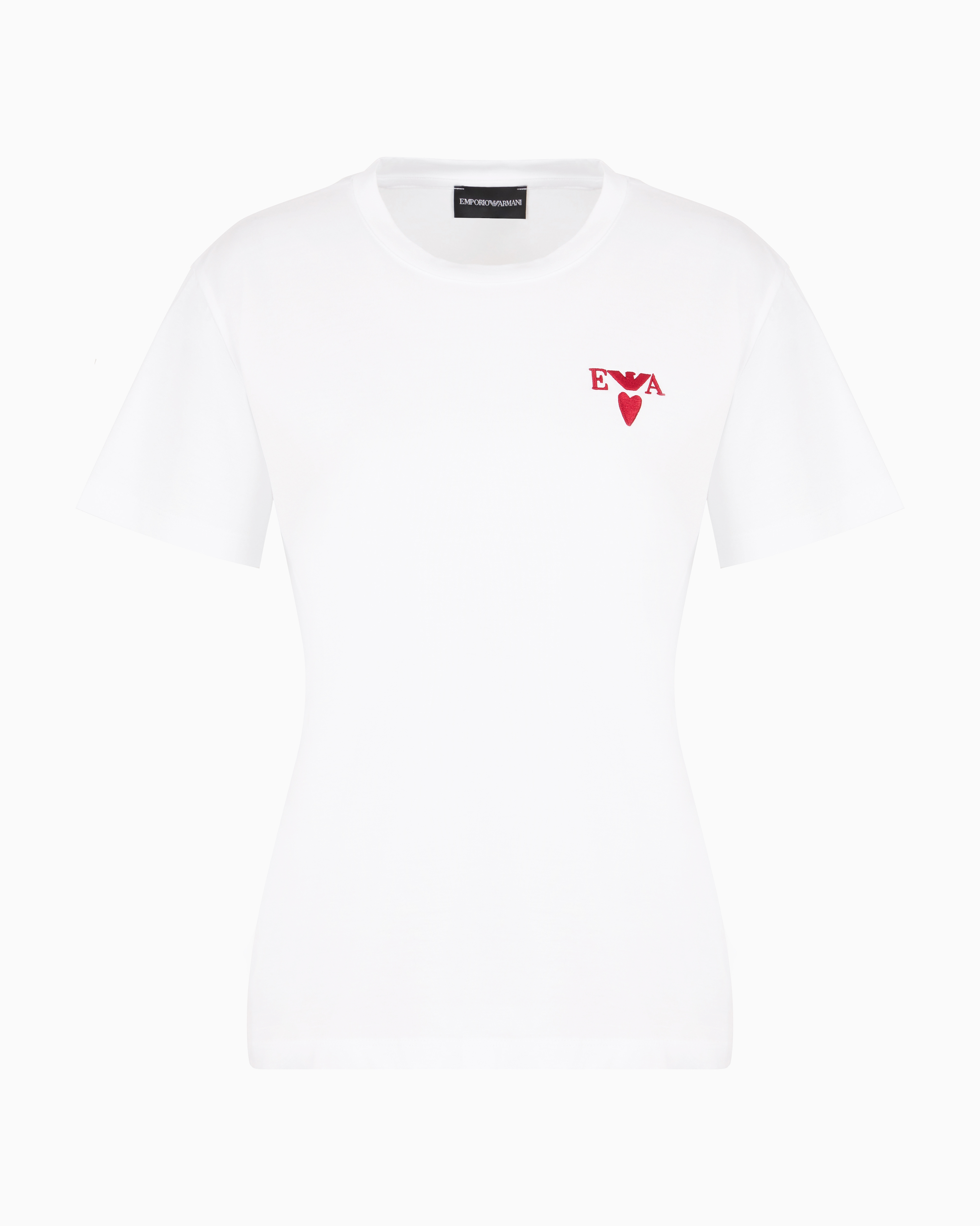 Emporio Armani Official Store Mercerised-jersey T-shirt In Blanc