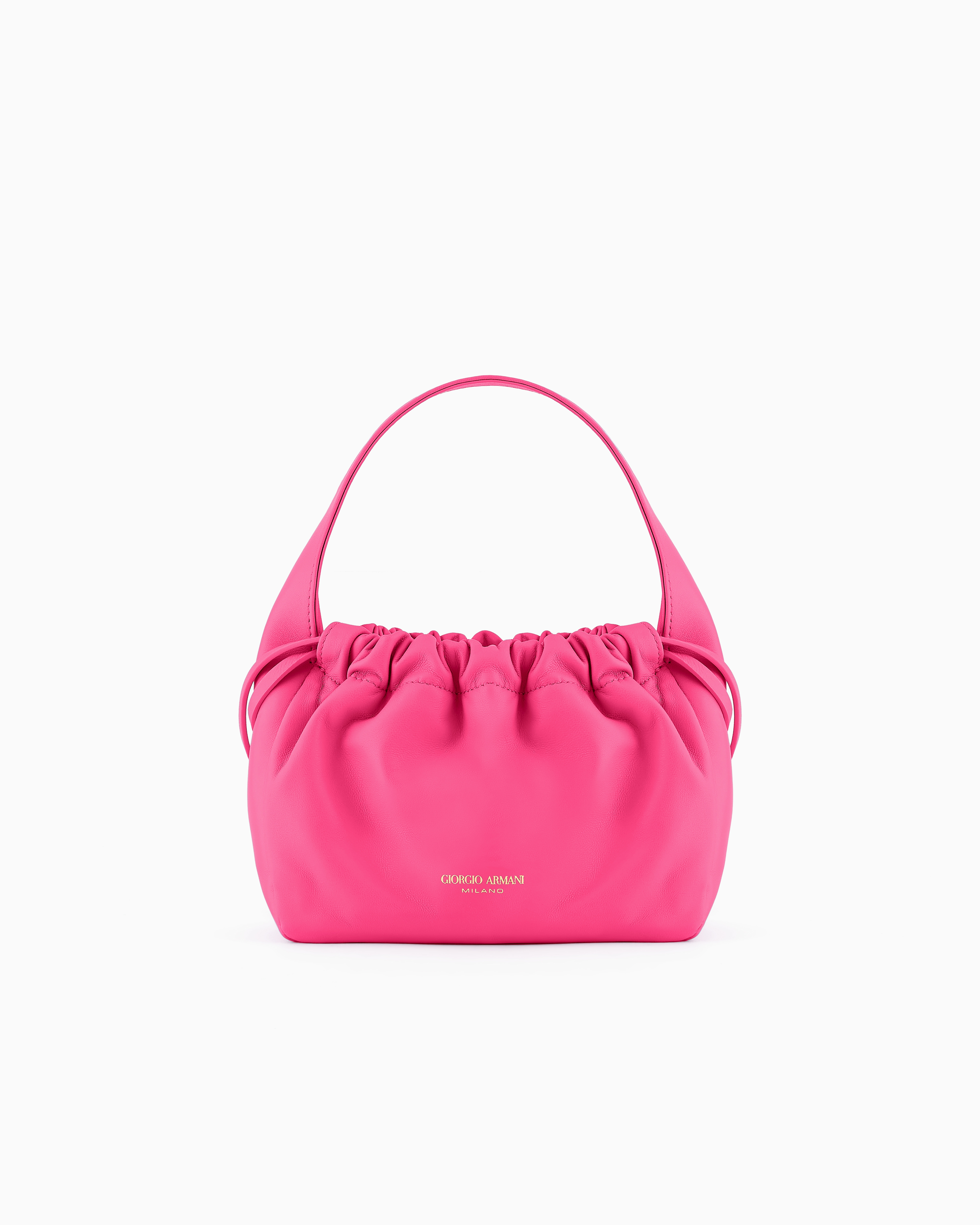 Giorgio Armani Official Store Petit Sac Seau En Cuir Nappa Asv In Fuchsia