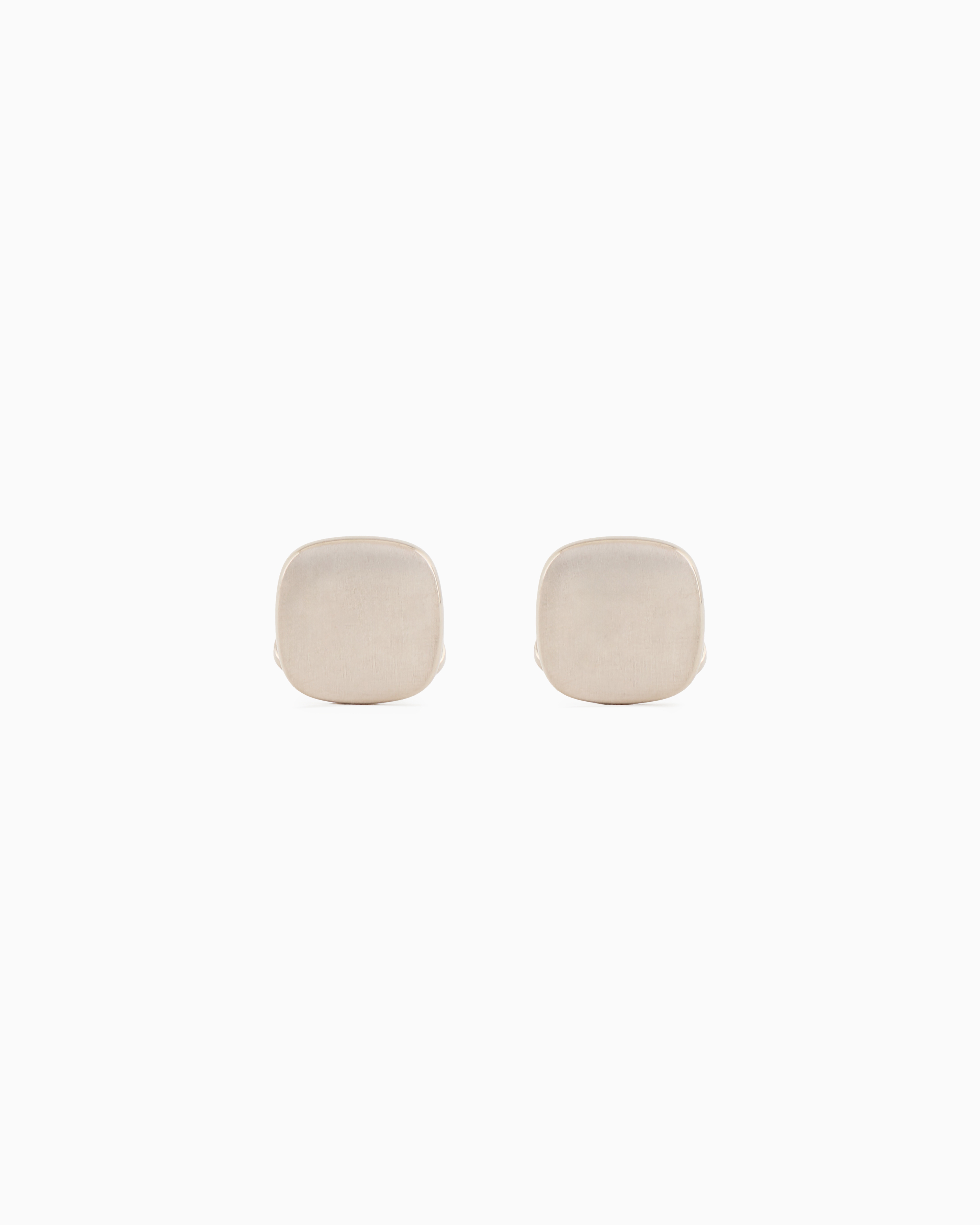 Giorgio Armani Official Store Sterling Silver Round Cufflinks In Silver