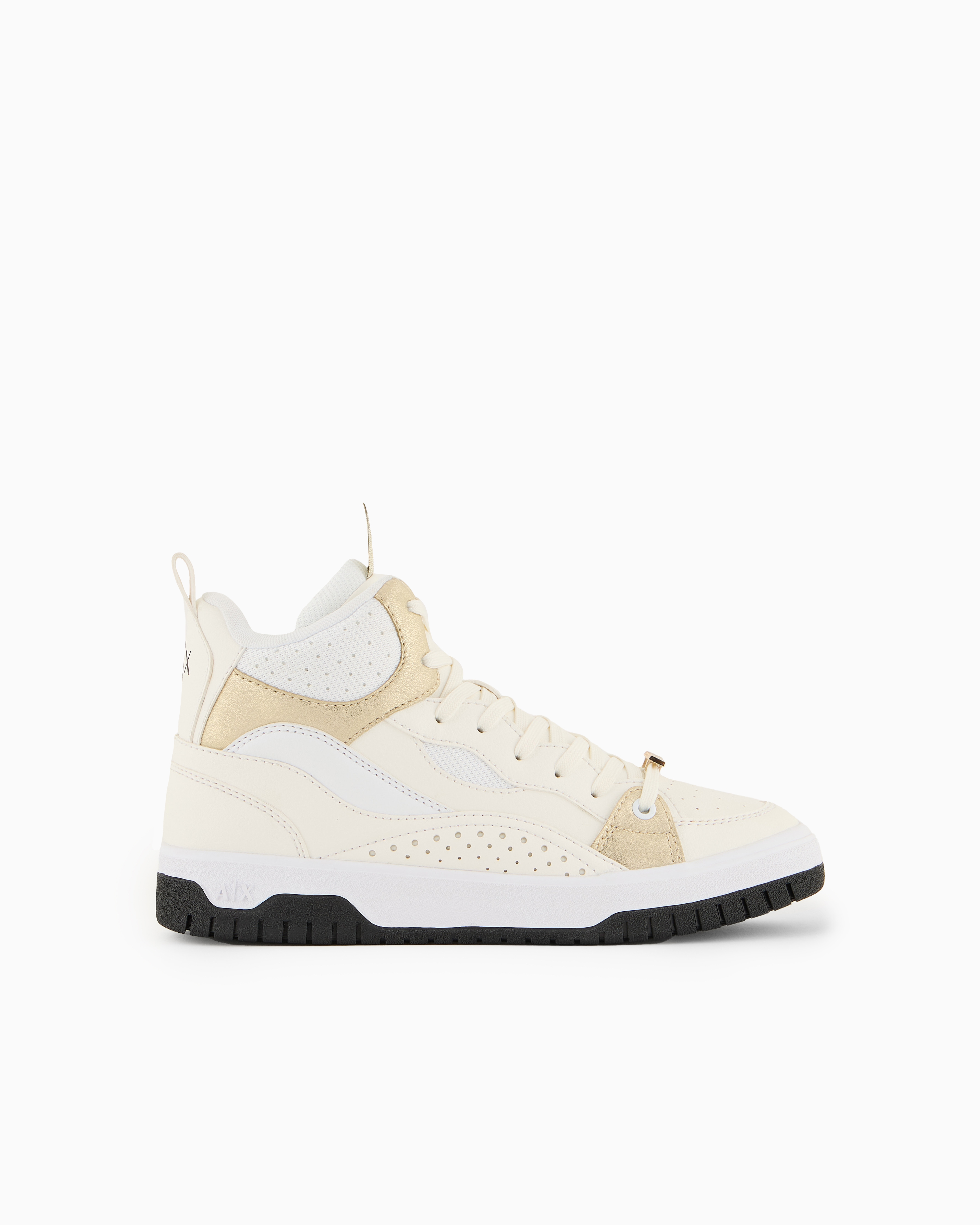 Shiny Point High-Top Lace-Up Sneakers | Armani Exchange
