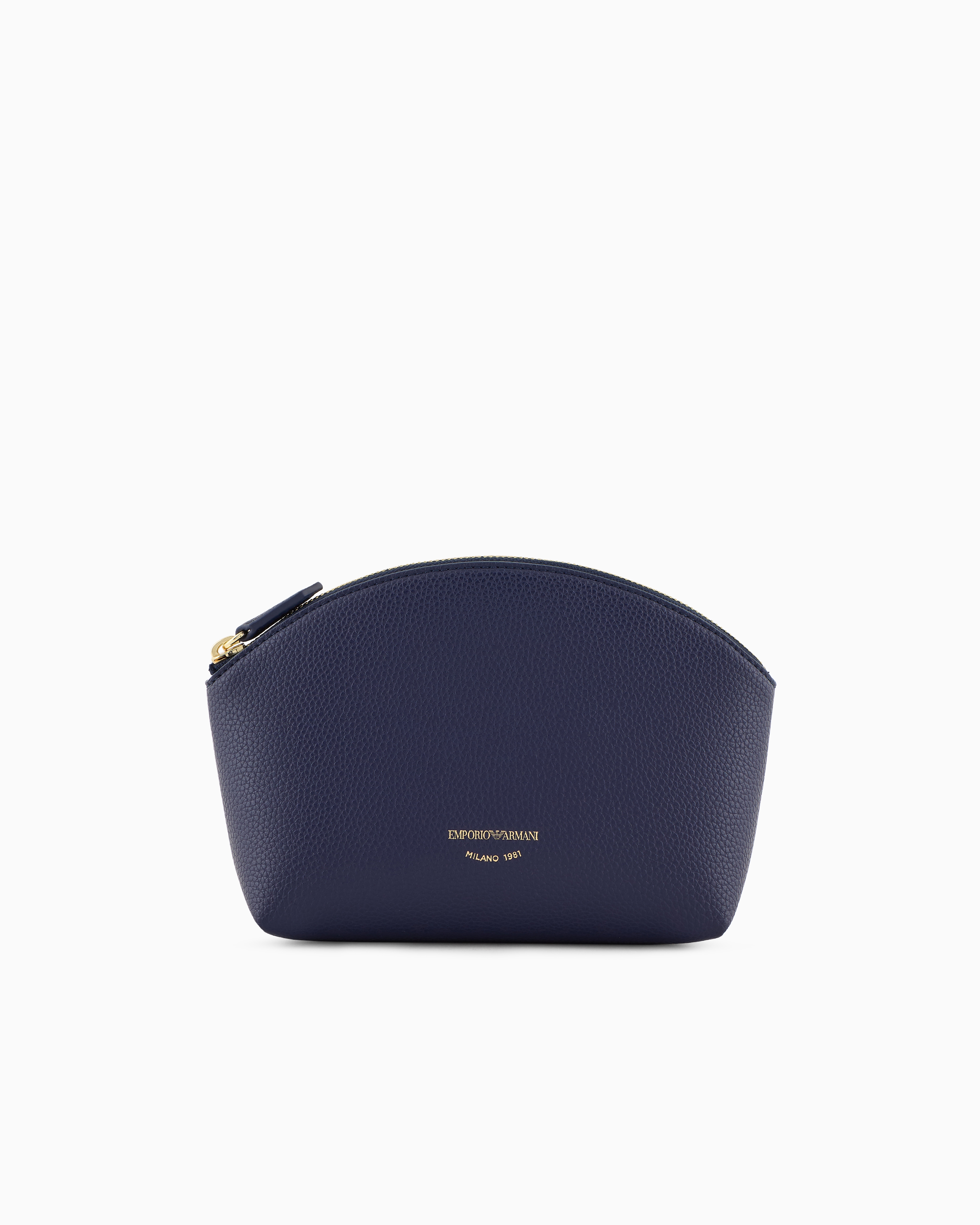 Emporio Armani Myea Deer-print Washbag In Burgundy
