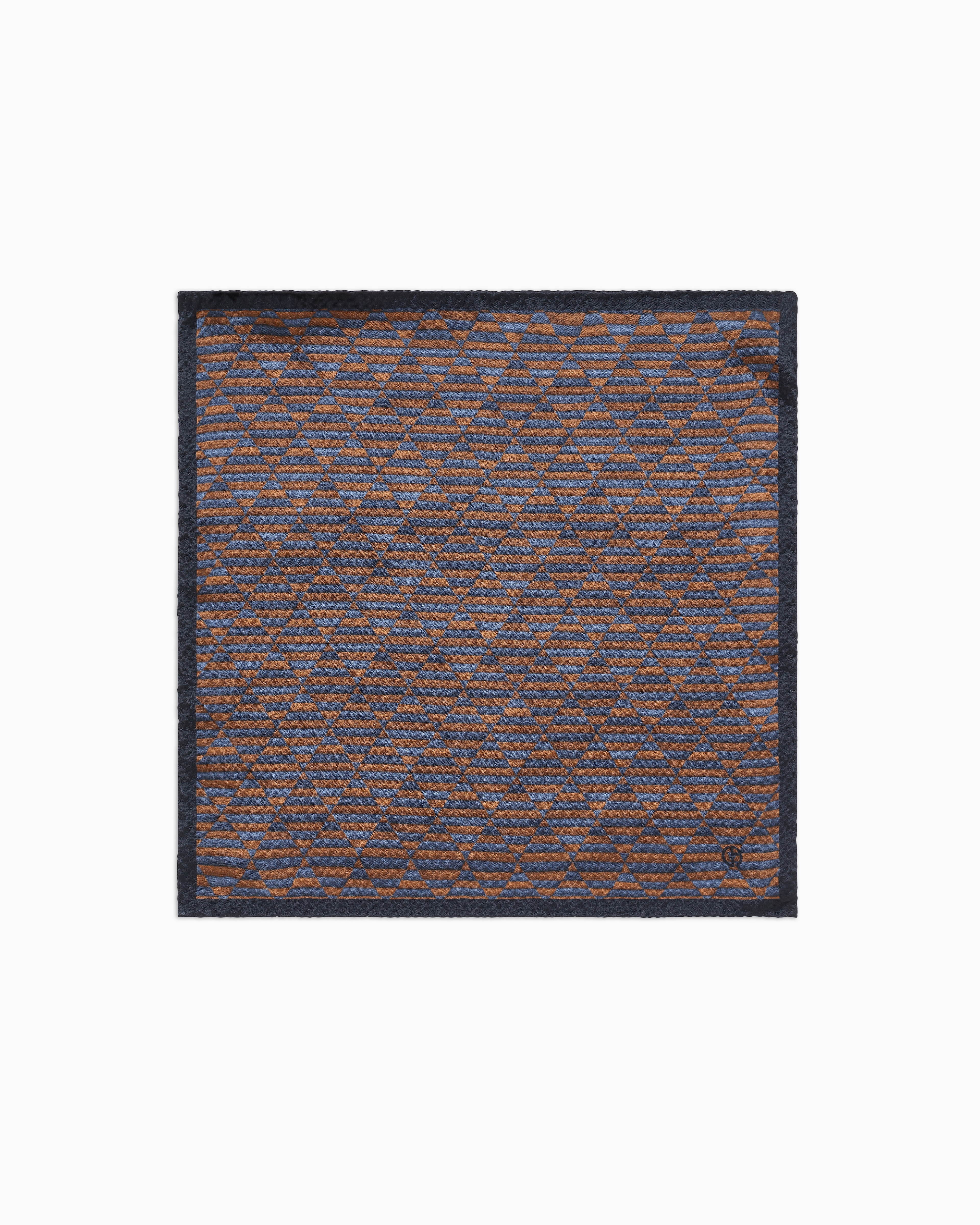 Giorgio Armani Official Store Printed Silk Pocket Square In Brown