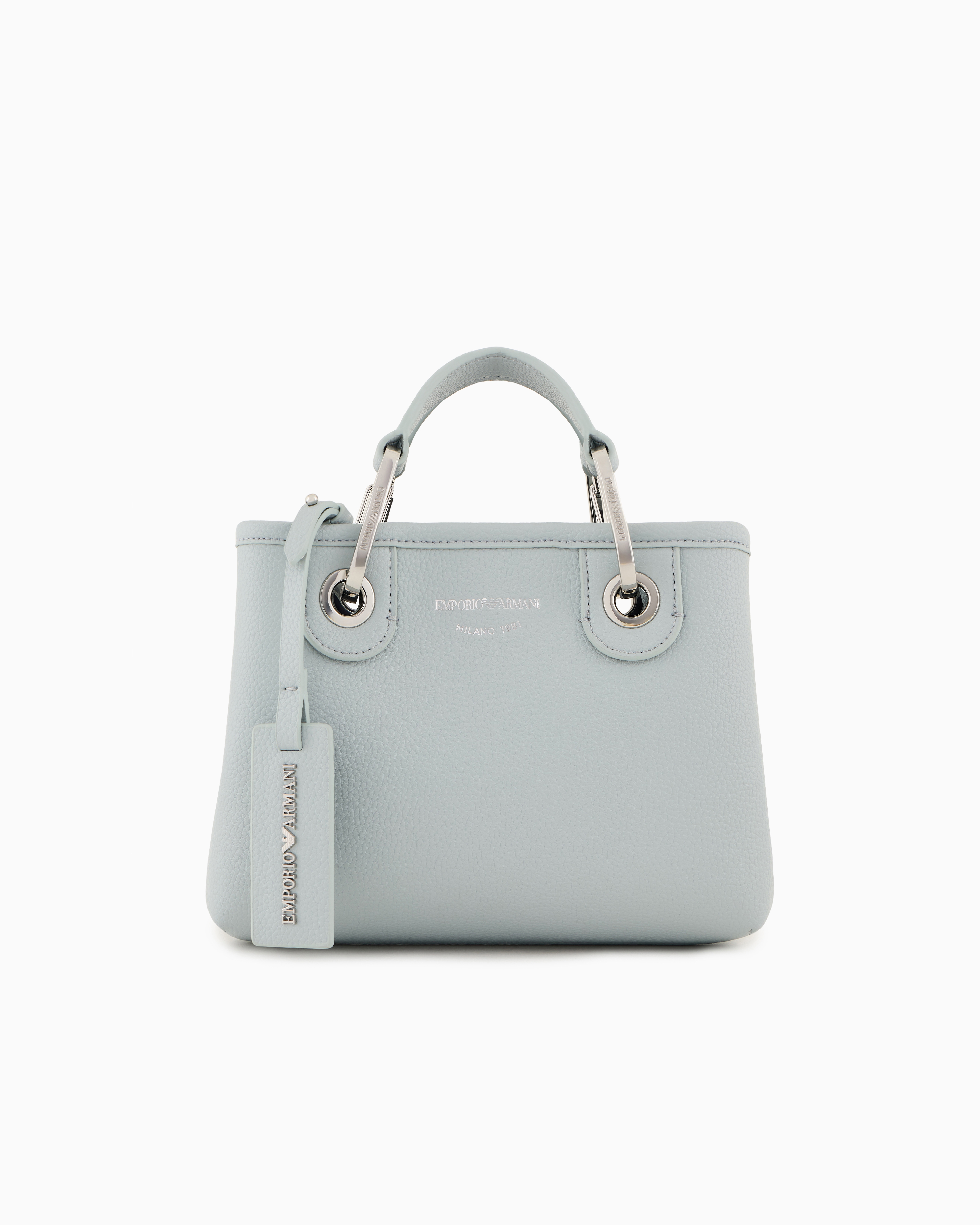 Emporio Armani Official Store Deer-print Myea Mini Bag In Light Gray