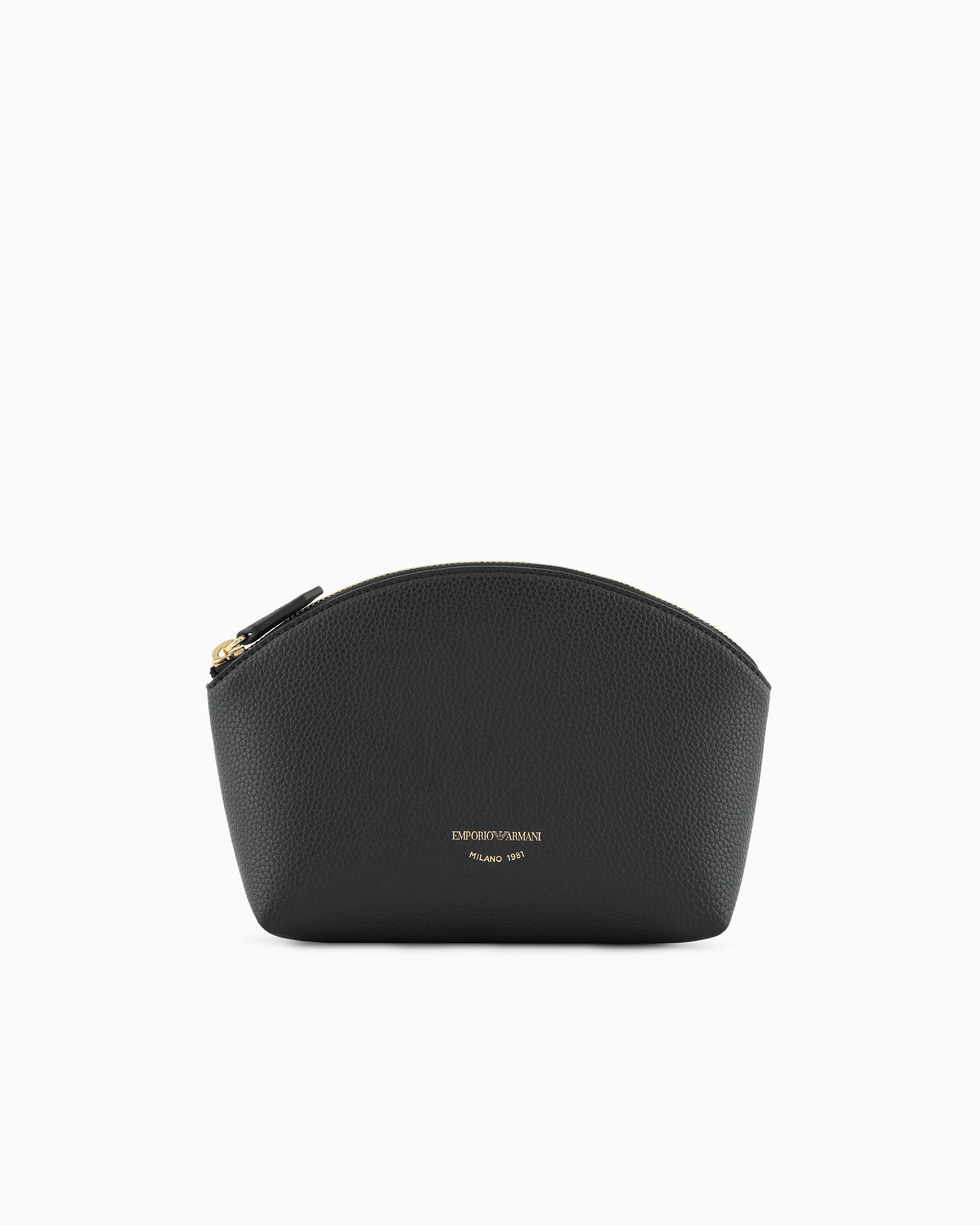 Emporio Armani Official Store Myea Deer-print Washbag In Black