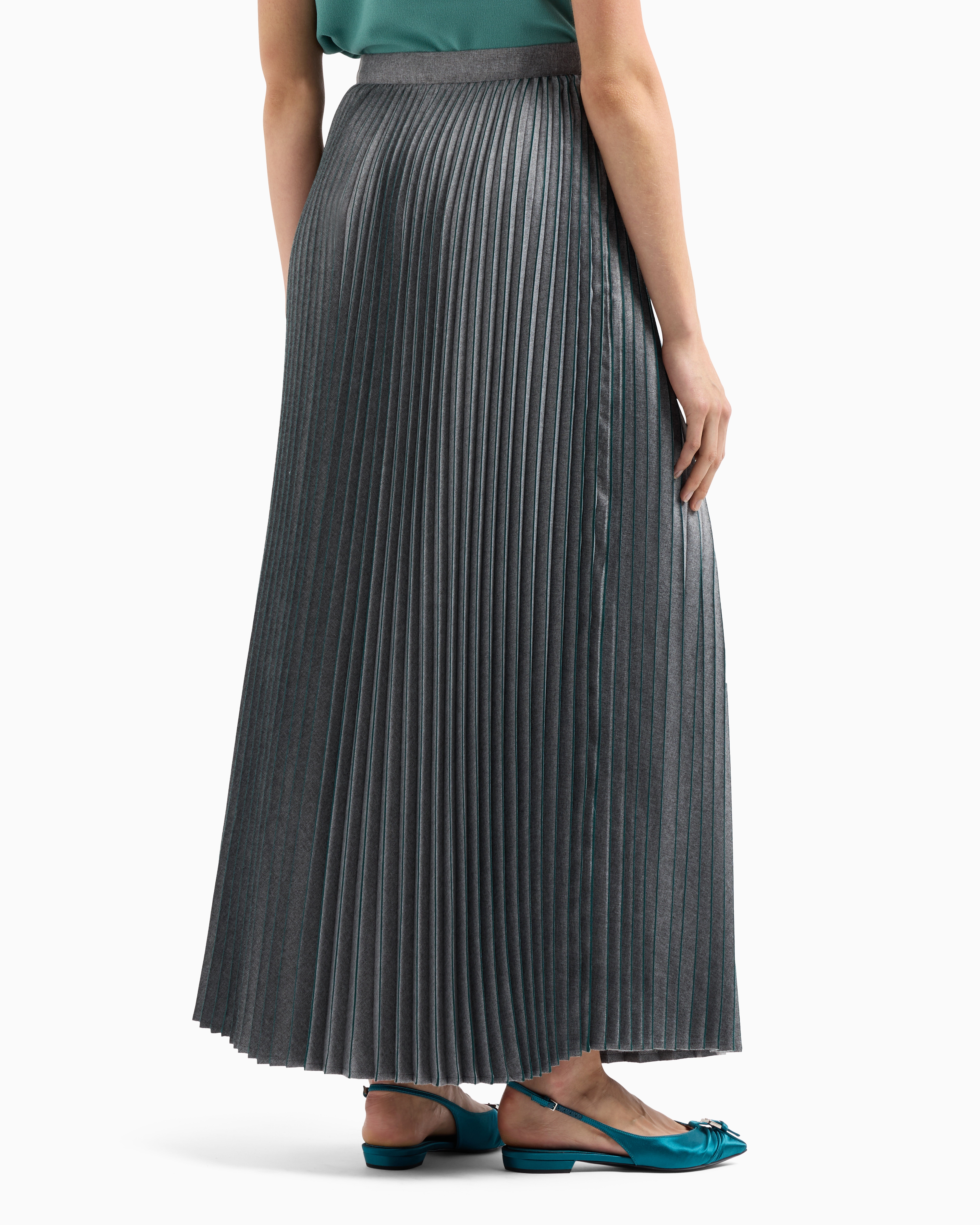 スカート GIORGIO ARMANI Women Long Skirts GW000806TE10101U8045 Grey Silk long skirt with deep slit GIORGIO ARMANI - Nugnes1920