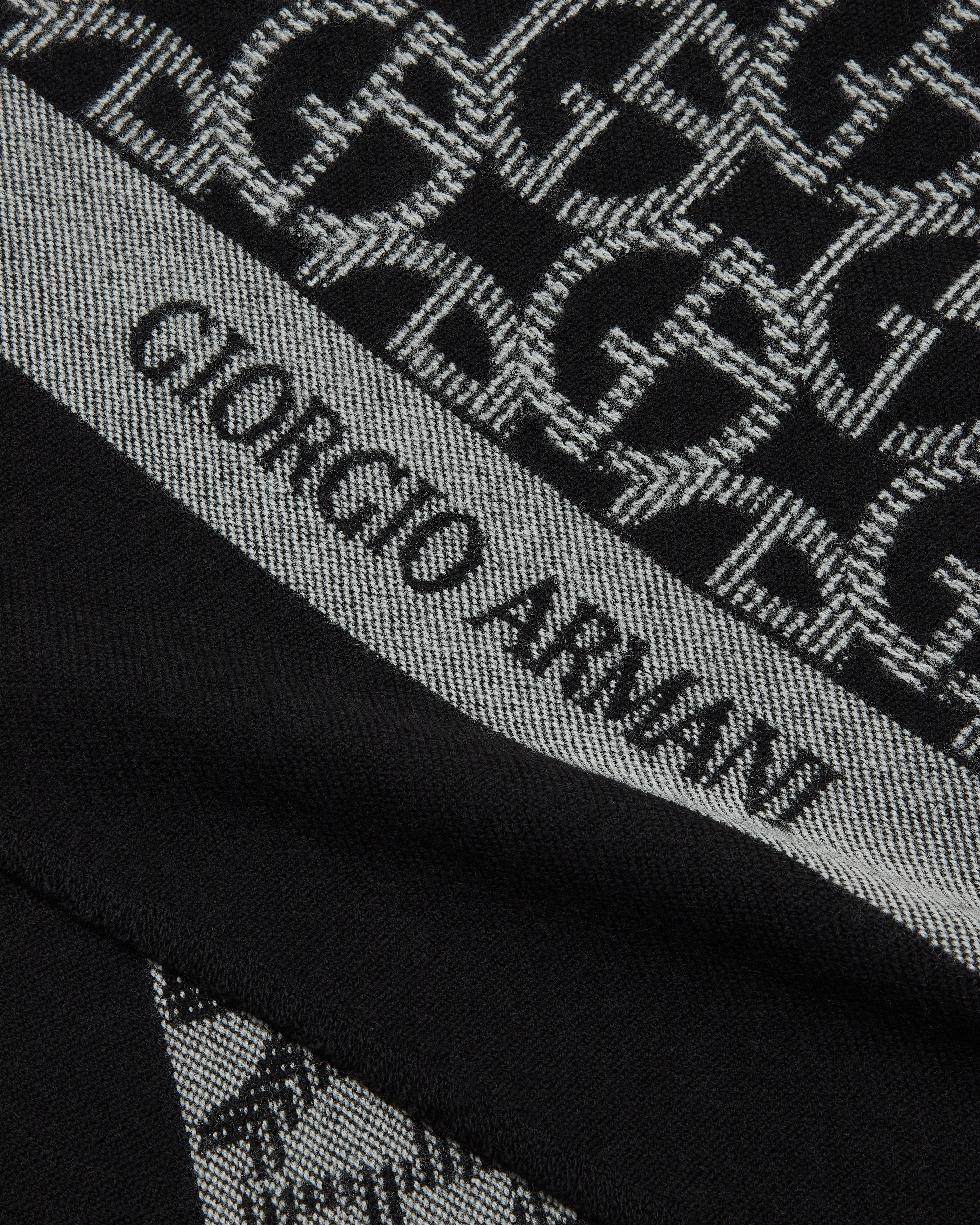 Giorgio Armani Official Store Wool Scarf With Jacquard Monogram In Pattern
