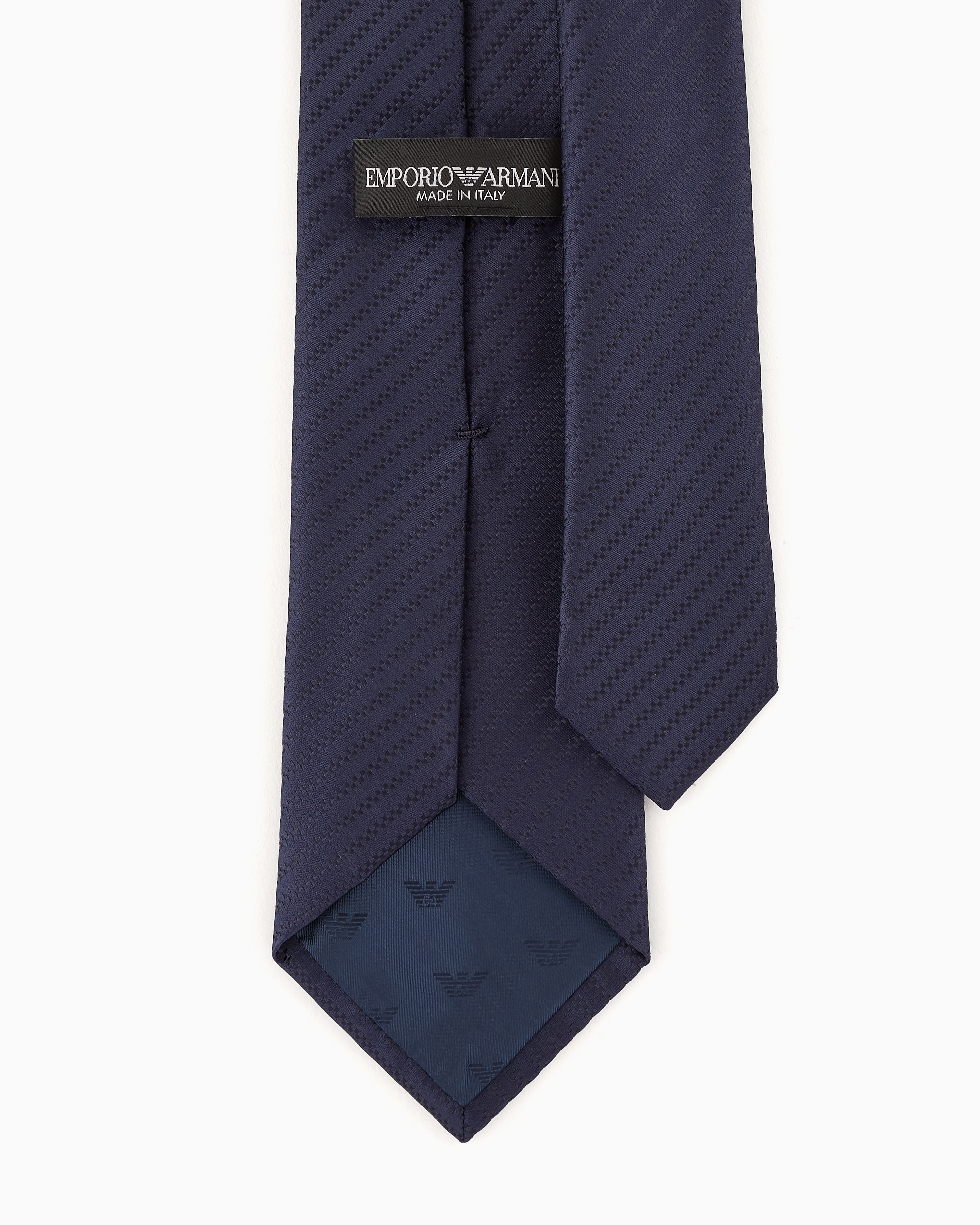 EMPORIO ARMANI PURE SILK TIE WITH JACQUARD MICRO-MOTIF 