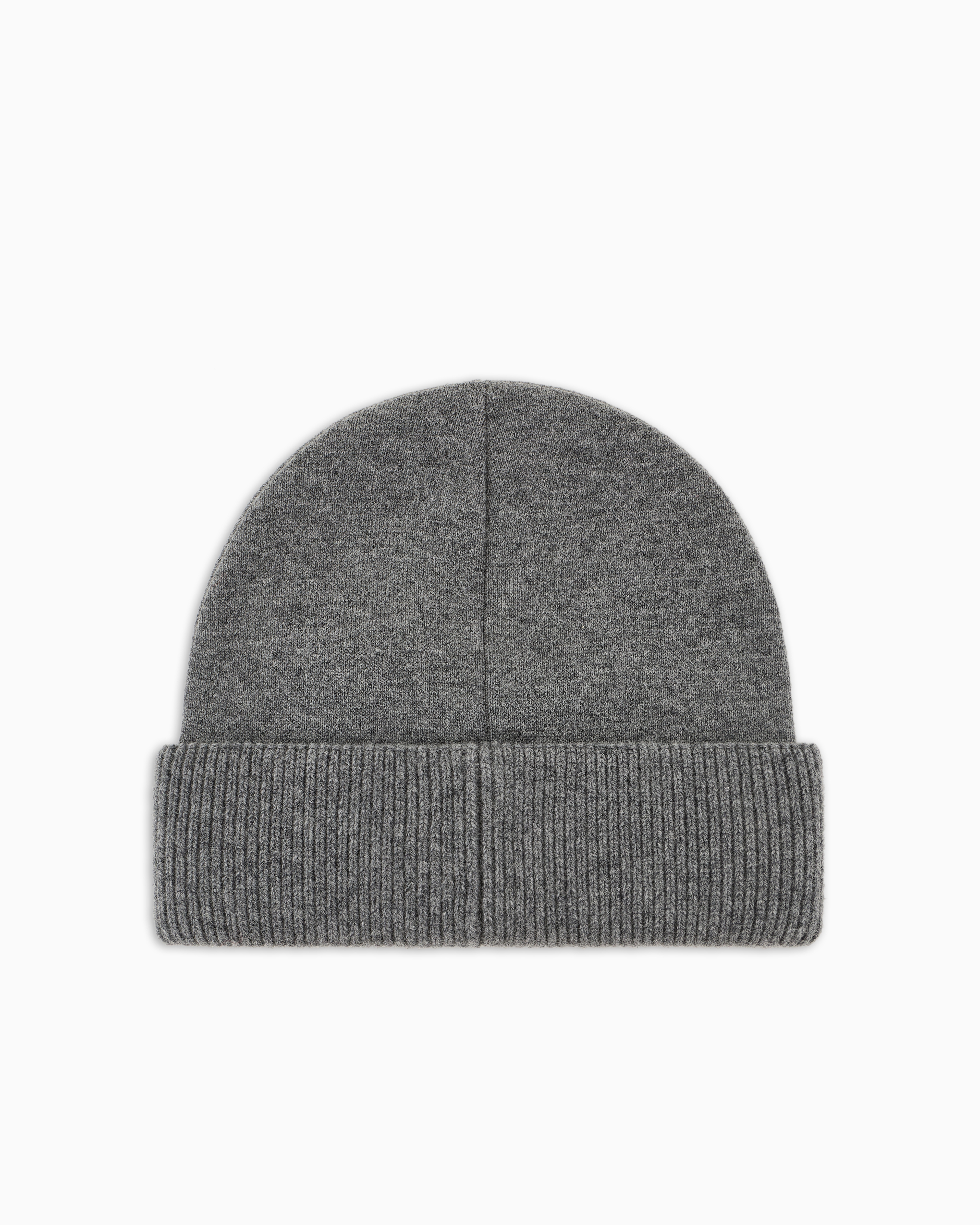Emporio Armani Official Store Travel Essential Wool Beanie In Dark Gray