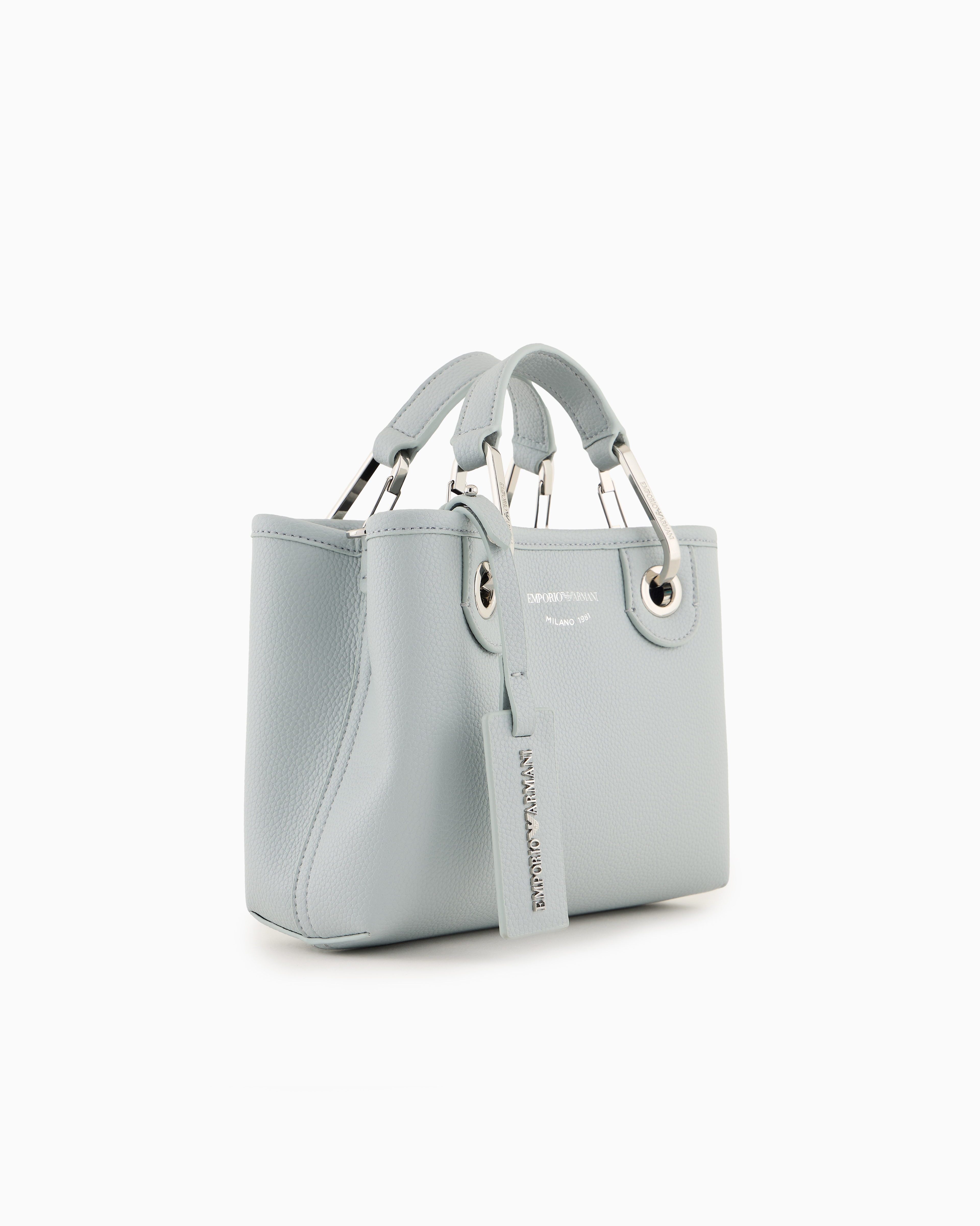Emporio Armani Official Store Deer-print Myea Mini Bag In Light Gray